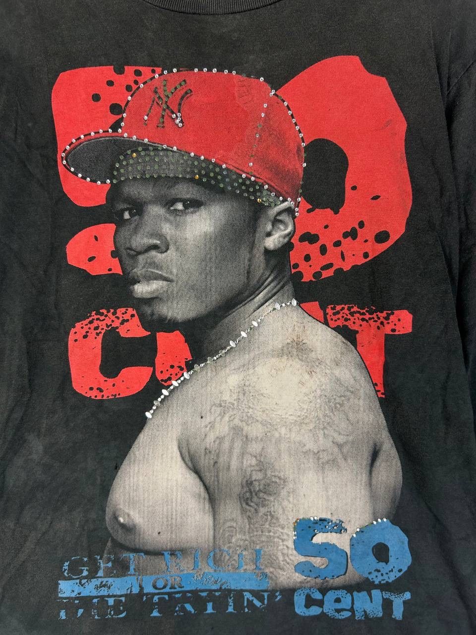 Rap Tees Vintage Y2K 50 Cent Get Rich Or Die Trying/ Raptees Hip Hop Size US L / EU 52-54 / 3 - 3 Thumbnail