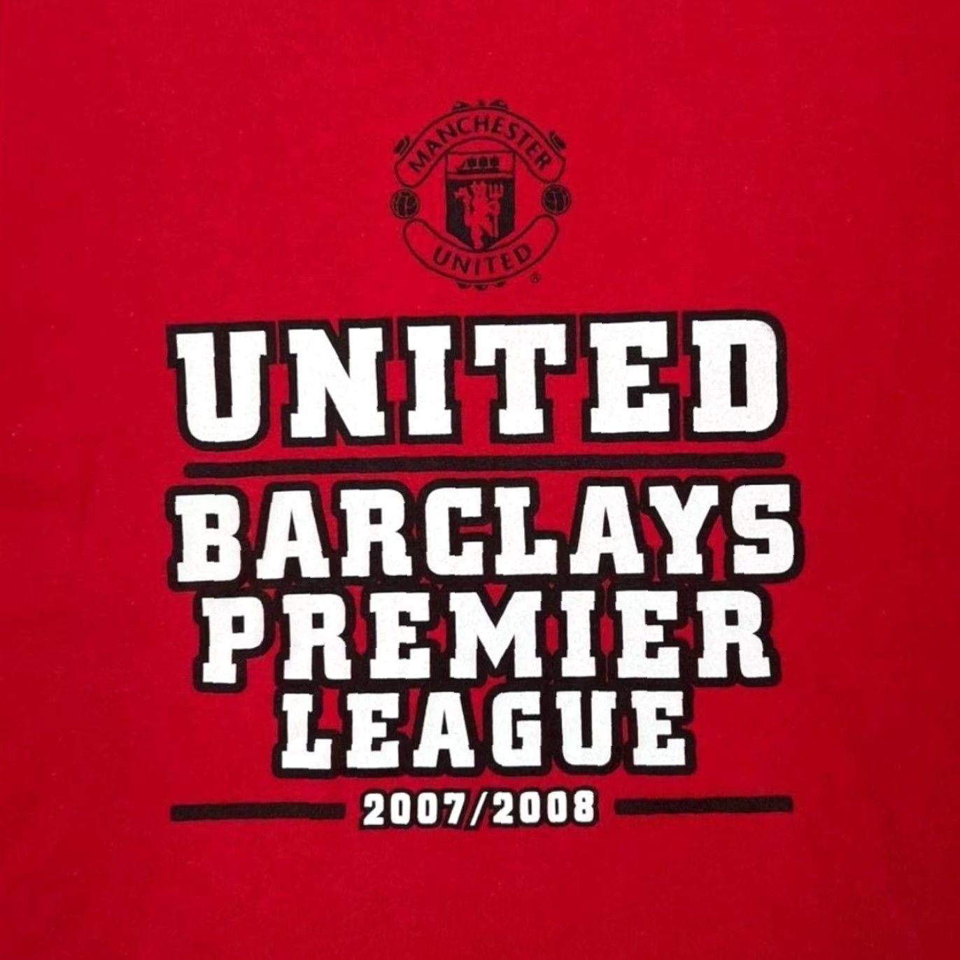 Jerzees Manchester United FC “2007/2008 Champions” Football Souvenir Graphic T-Shirt Large Red Mens L Shirt Size US L / EU 52-54 / 3 - 4 Thumbnail