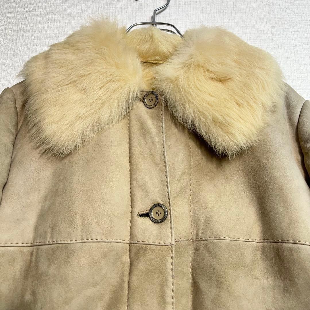 Hermes VINTAGE HERMES SPORT suede & shearling cream collared coat Size S / US 4 / IT 40 - 5 Thumbnail