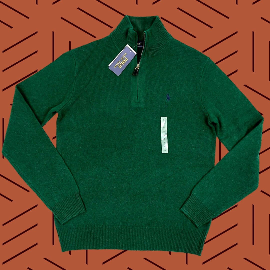 Polo Ralph Lauren Polo Ralph Lauren Sweater Mens S Green 1/4 Zip Pullover Wool Alpaca NEW Size US S / EU 44-46 / 1 - 1 Thumbnail