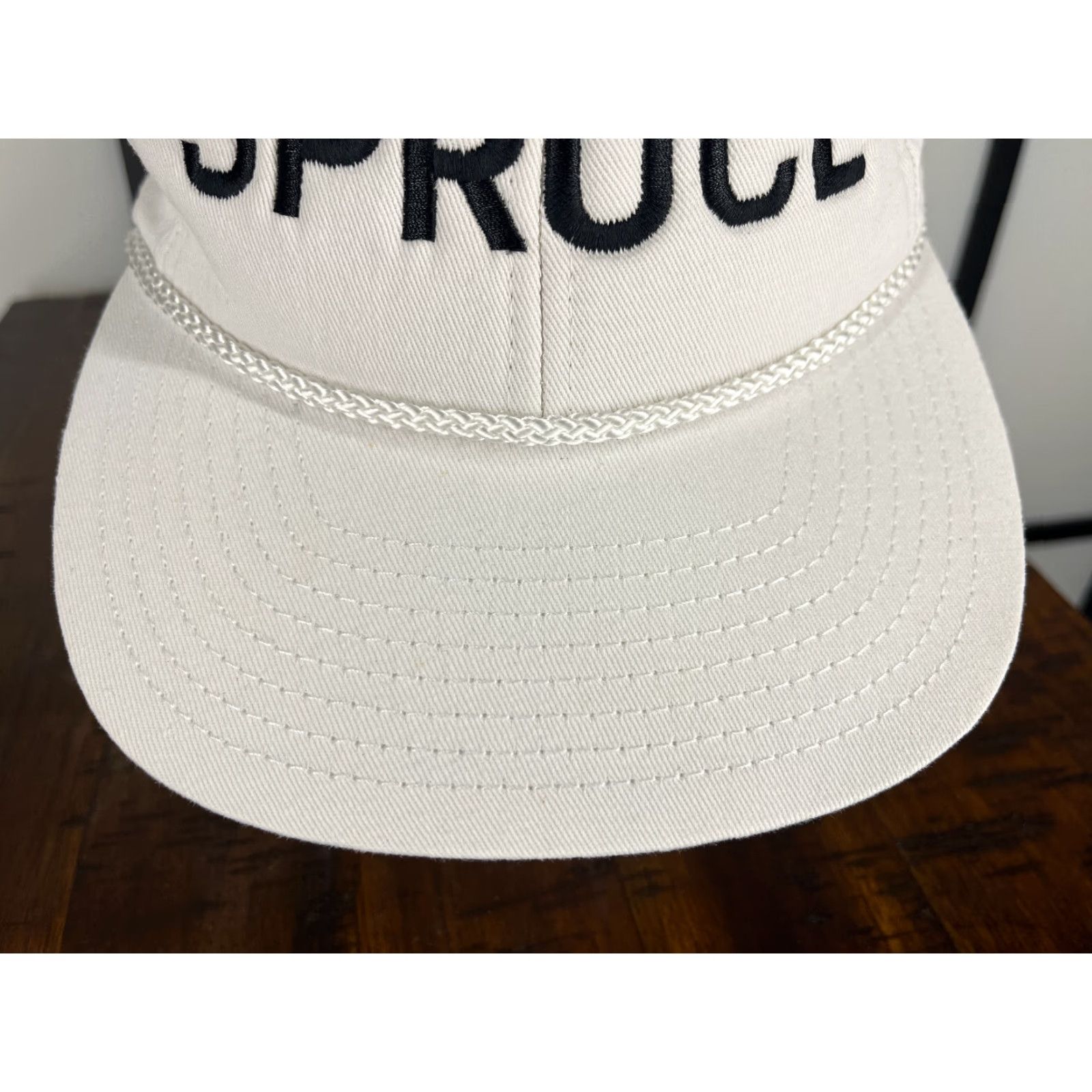 Good American VINTAGE Spruce Hat Cap Snap Back Adult One Size White Cotton American Dry Goods Twill Size ONE SIZE - 3 Thumbnail