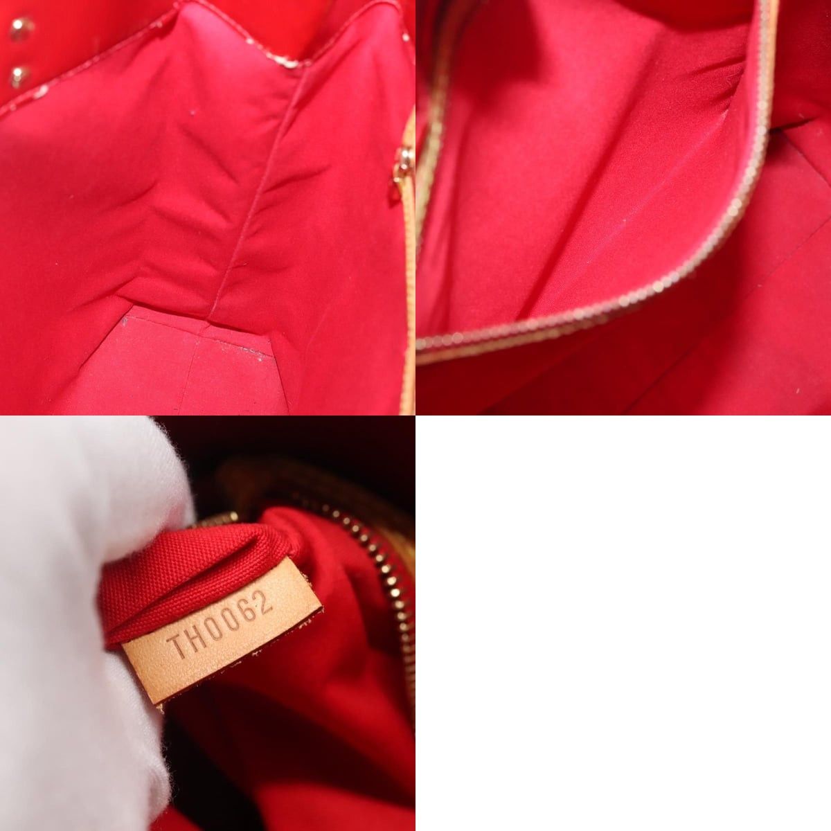 Louis Vuitton LOUIS VUITTON Monogram Vernis Reade MM Hand Bag Red Rouge Size ONE SIZE - 12 Thumbnail