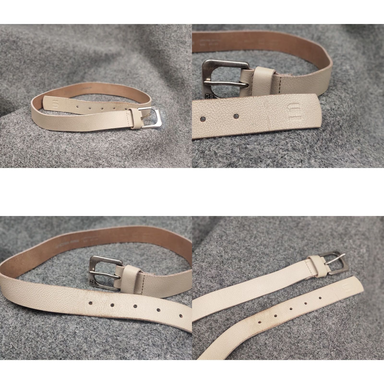 G-Star G Star raw Beige Genuine Leather Mini Logo Vintage Style Belt Size ONE SIZE - 8 Thumbnail