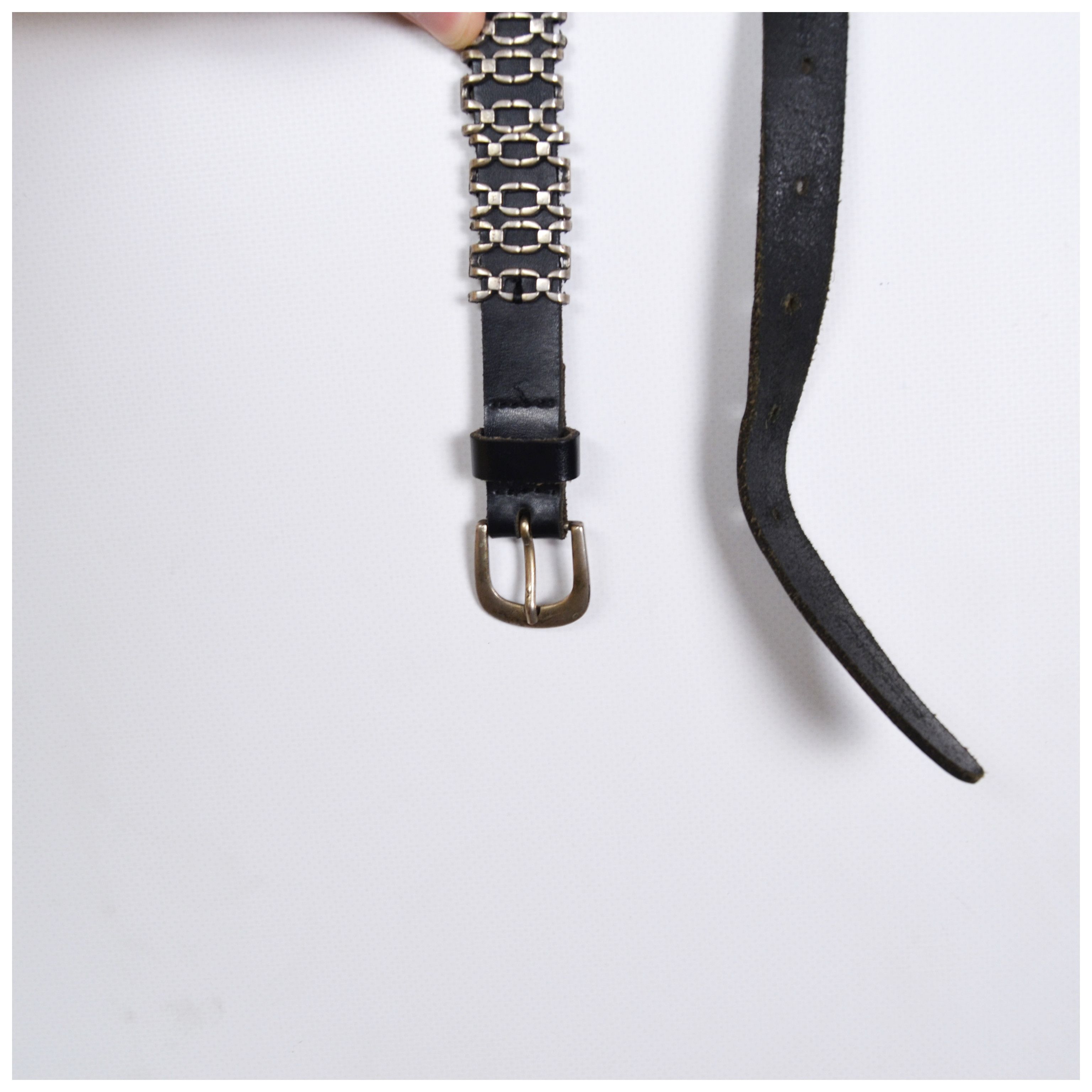 The Kooples The Kooples Vintage Leather Belt With Silvery Metal Chains Size ONE SIZE - 4 Thumbnail