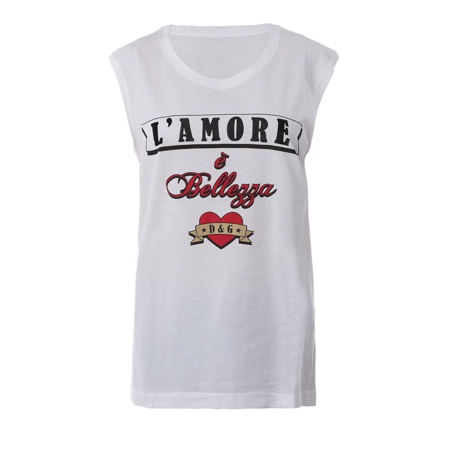 Dolce & Gabbana Dolce & Gabbana L'Amore E Bellezza Cotton T-shirt 38 XS Size XS / US 0-2 / IT 36-38 - 4 Thumbnail