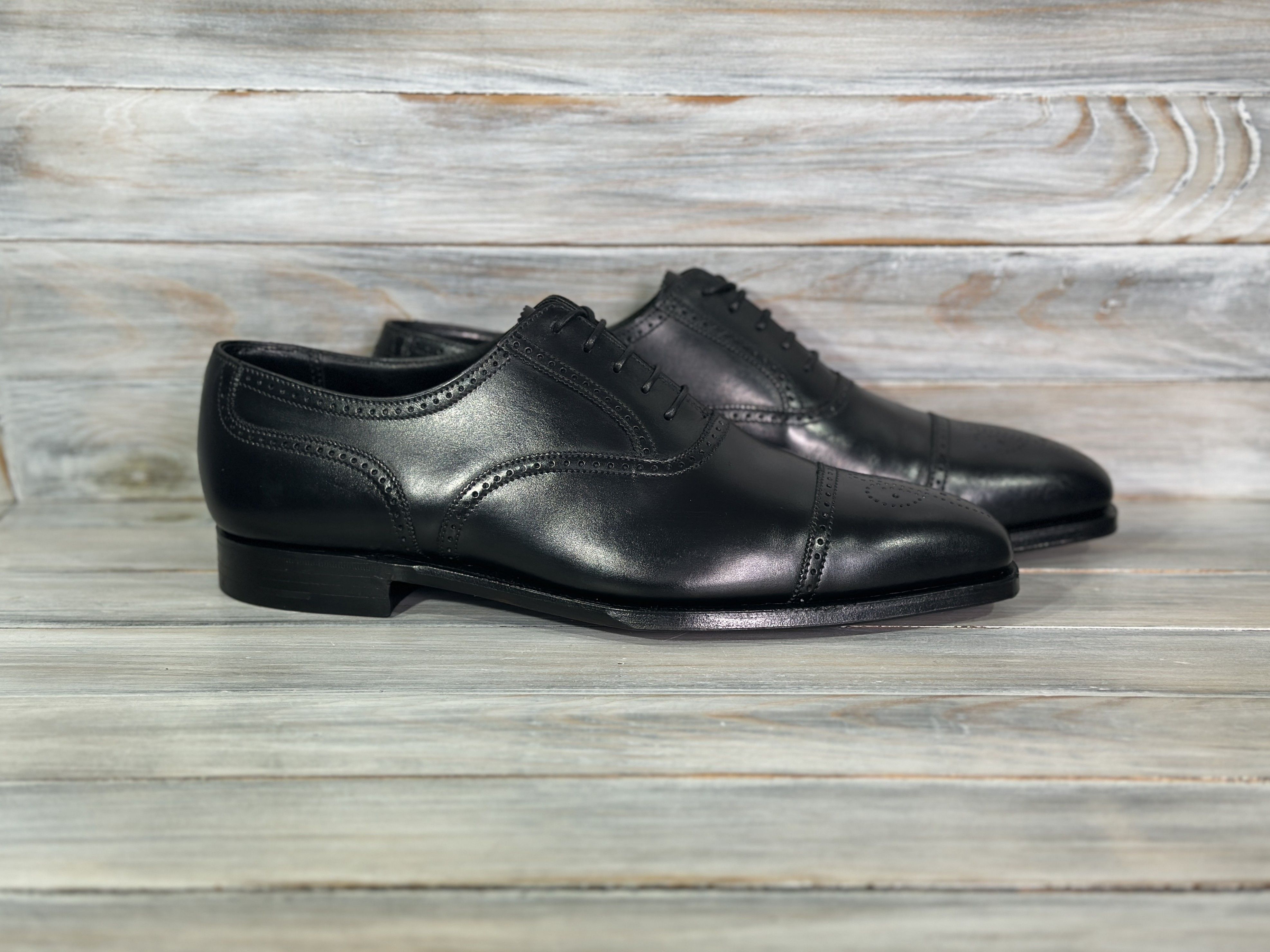 Crockett & Jones CROCKETT JONES Selborne Black Calf Made In England Luxury Size US 8 / EU 41 - 1 Thumbnail