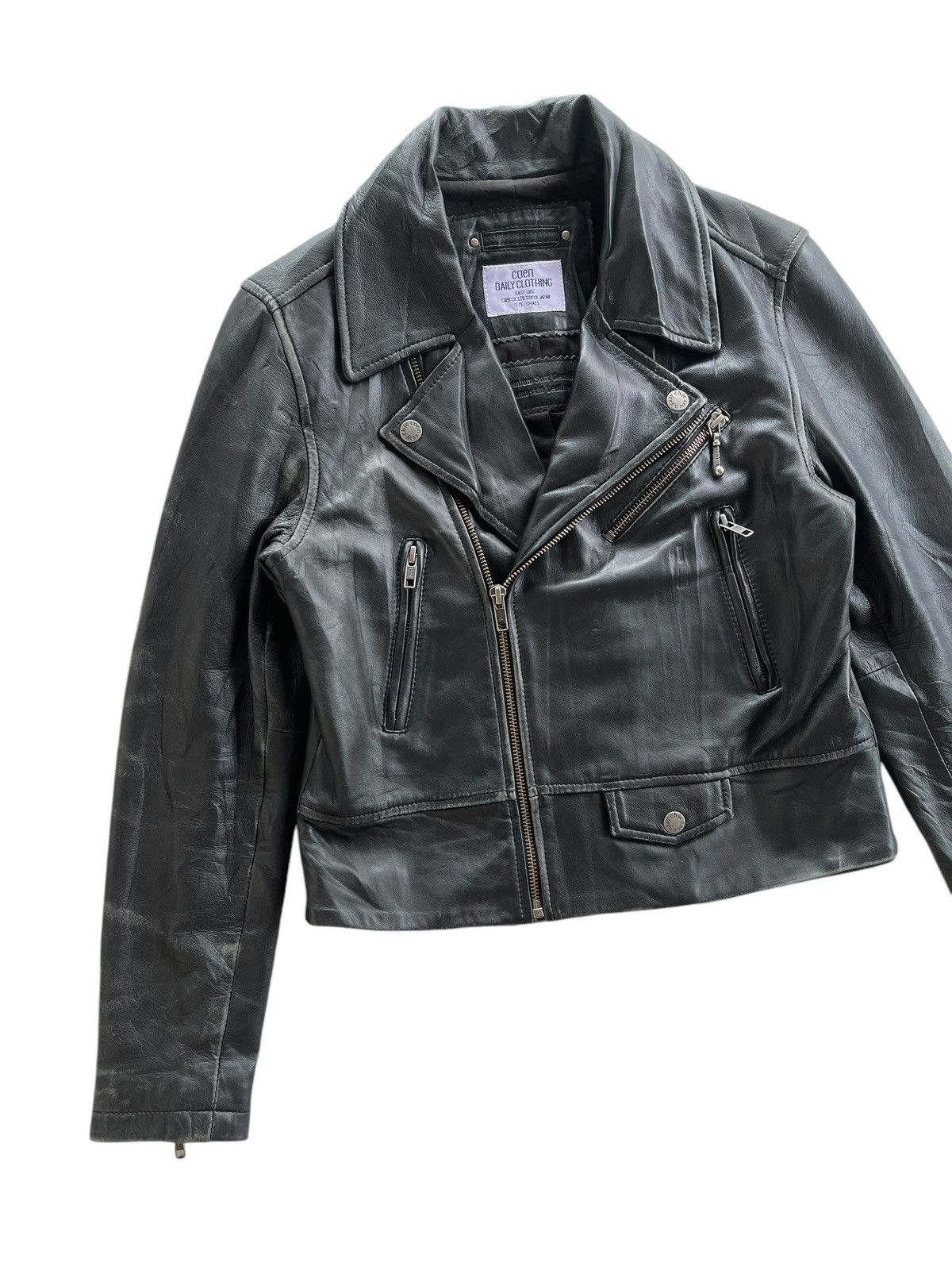 14th Addiction Coen Double Collar Soft Lambskin Biker Jacket Size S / US 4 / IT 40 - 2 Thumbnail