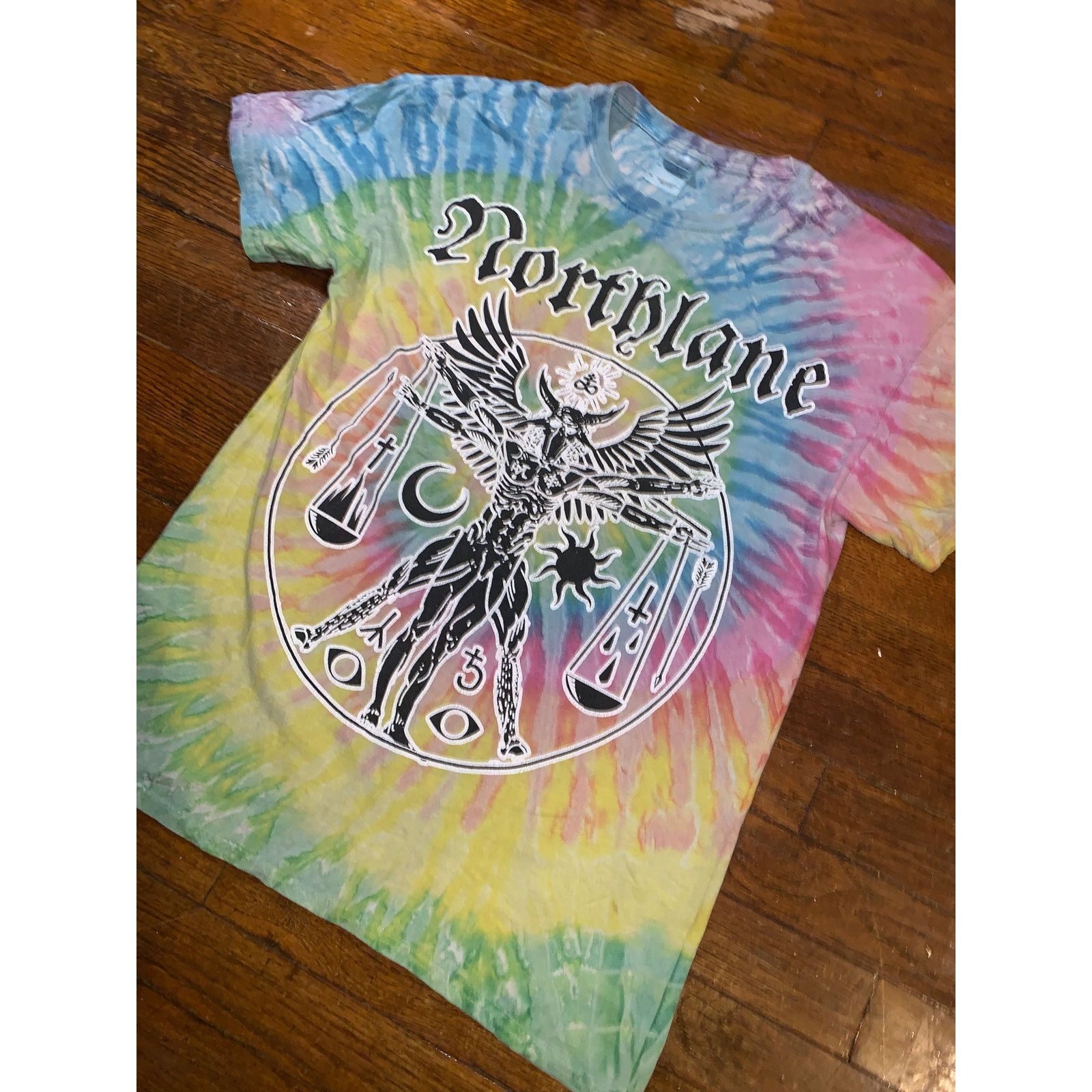 Gildan Northlane Medium Tie Dye Vitruvian Baphomet Occult Band Tee Size US M / EU 48-50 / 2 - 2 Thumbnail