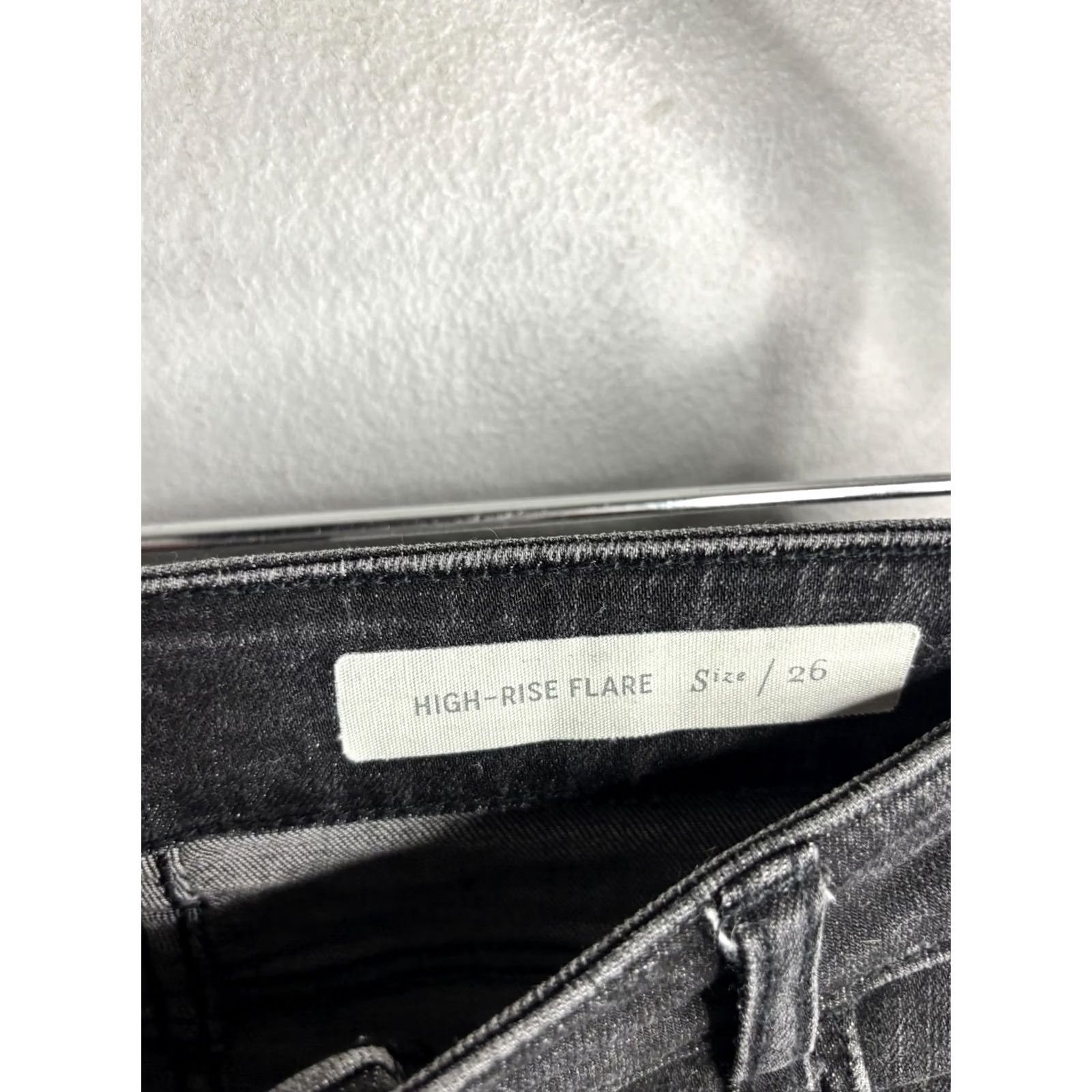 Vintage Pilcro and the Letterpress Jeans Womens 26 Black High Rise Flare Raw Hem Denim Size 26" / US 2 / IT 38 - 3 Thumbnail