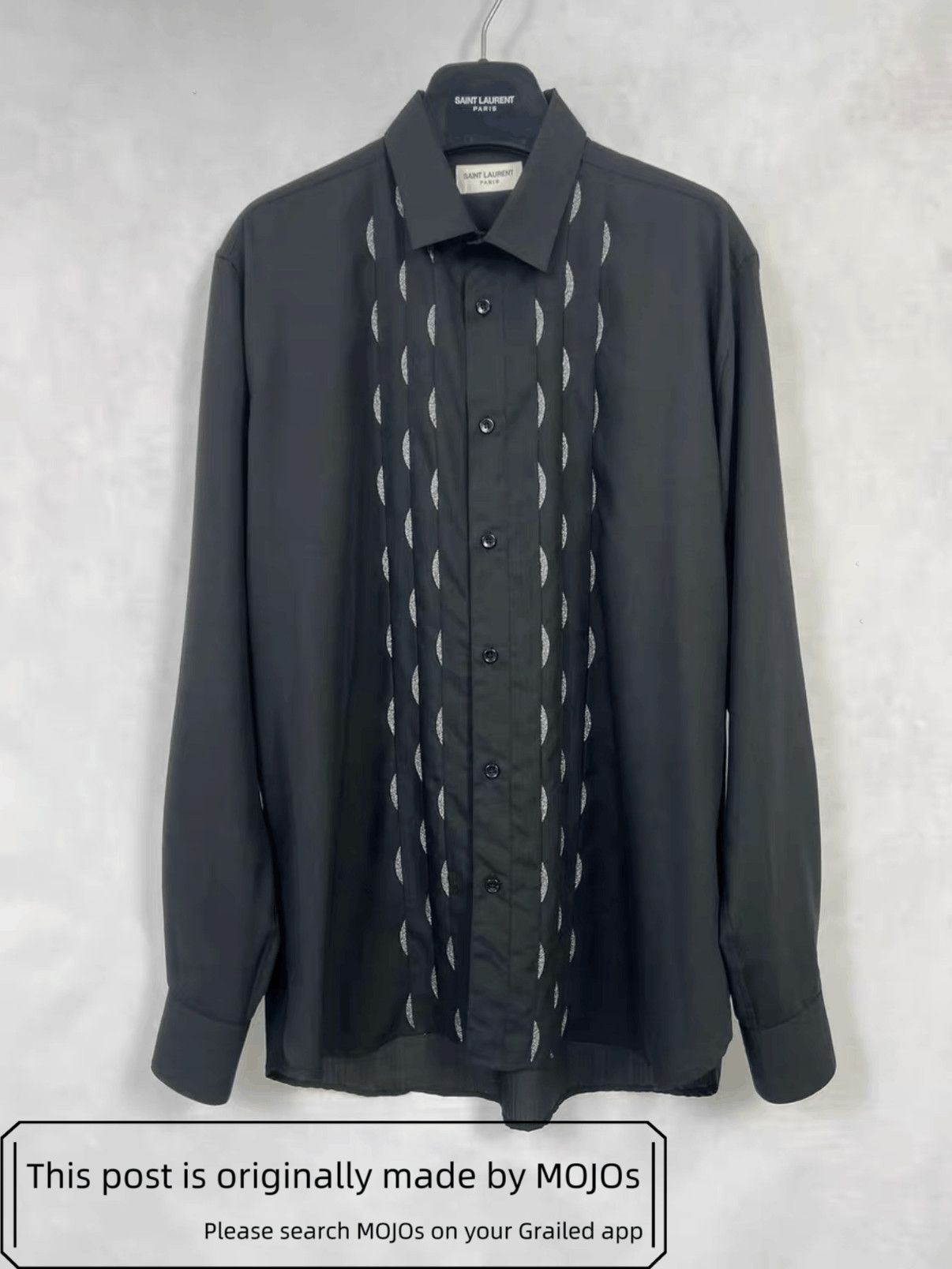 Sz 40 Saint Laurent Paris 19AW Silver Pattern Shirt mojos62