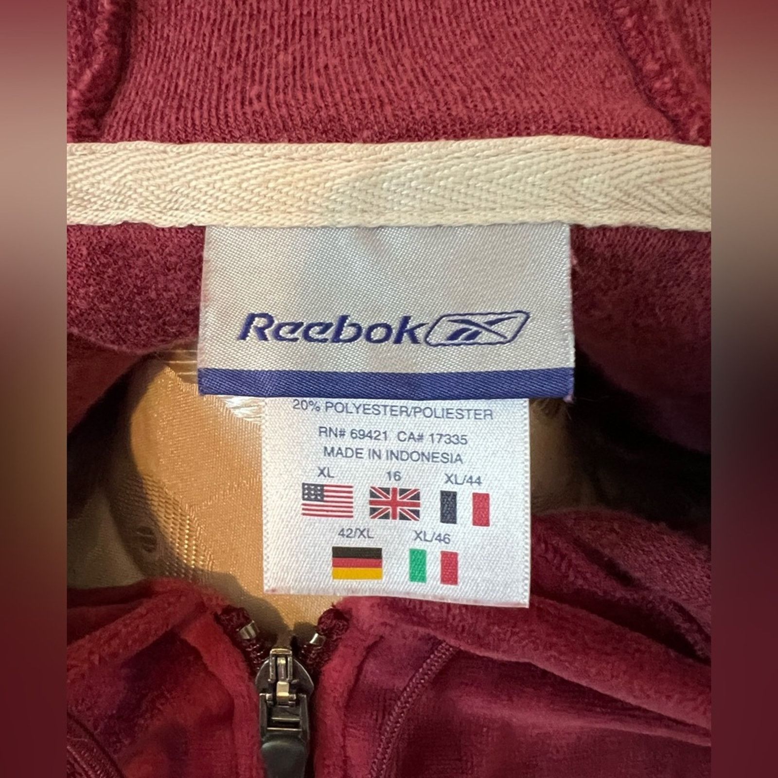 Reebok Reebok Vintage Retro Velvet Sweatsuit Jacket XL Size XL / US 12-14 / IT 48-50 - 6 Thumbnail