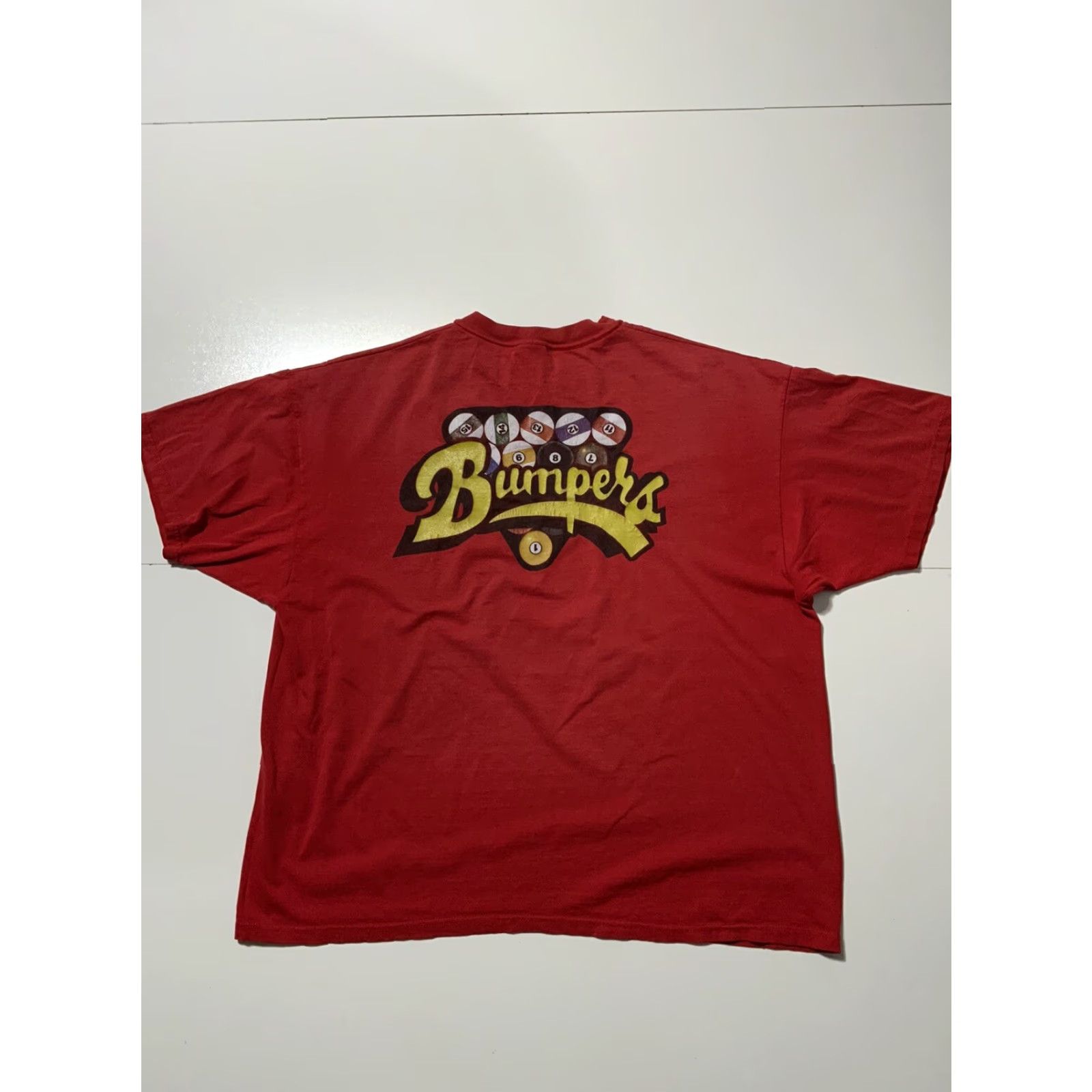 Hanes VINTAGE Bumpers Bumper Pool Cue Sport Red 8 Ball 2 Sided Graphic T-Shirt Sz. 2XL Mens Red Sports 8 Ball Shirt Size US XXL / EU 58 / 5 - 3 Thumbnail