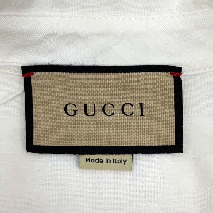 Gucci Gucci White Double G Print Cotton Shirt Size US M / EU 48-50 / 2 - 5 Thumbnail