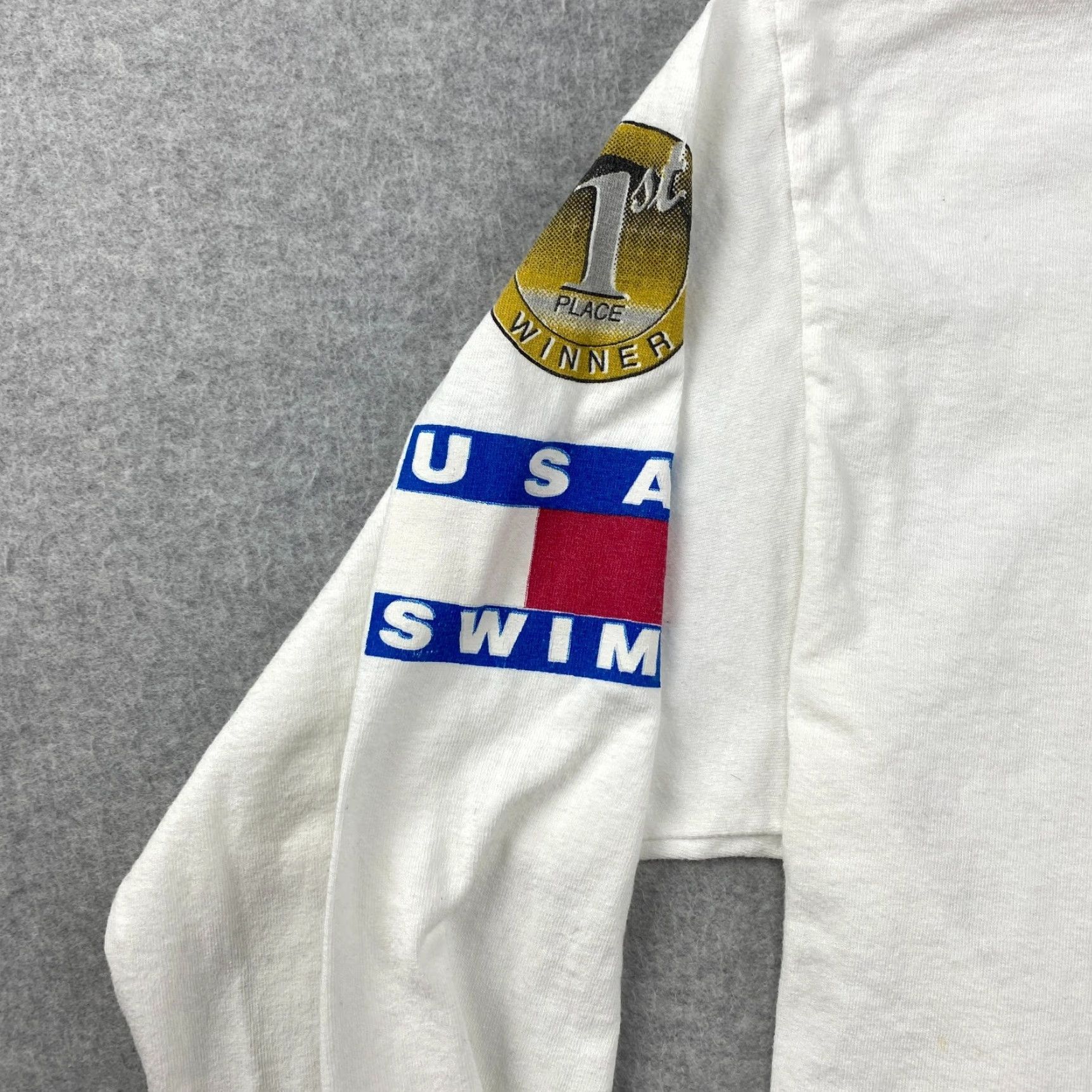 Gildan VTG Y2K Las Vegas Thanksgiving Swim Invitational Shirt Mens Large Double-Sided Gildan Ultra Cotton Multicolor Long Sleeve Crew Neck T-Shirt Size US L / EU 52-54 / 3 - 3 Thumbnail