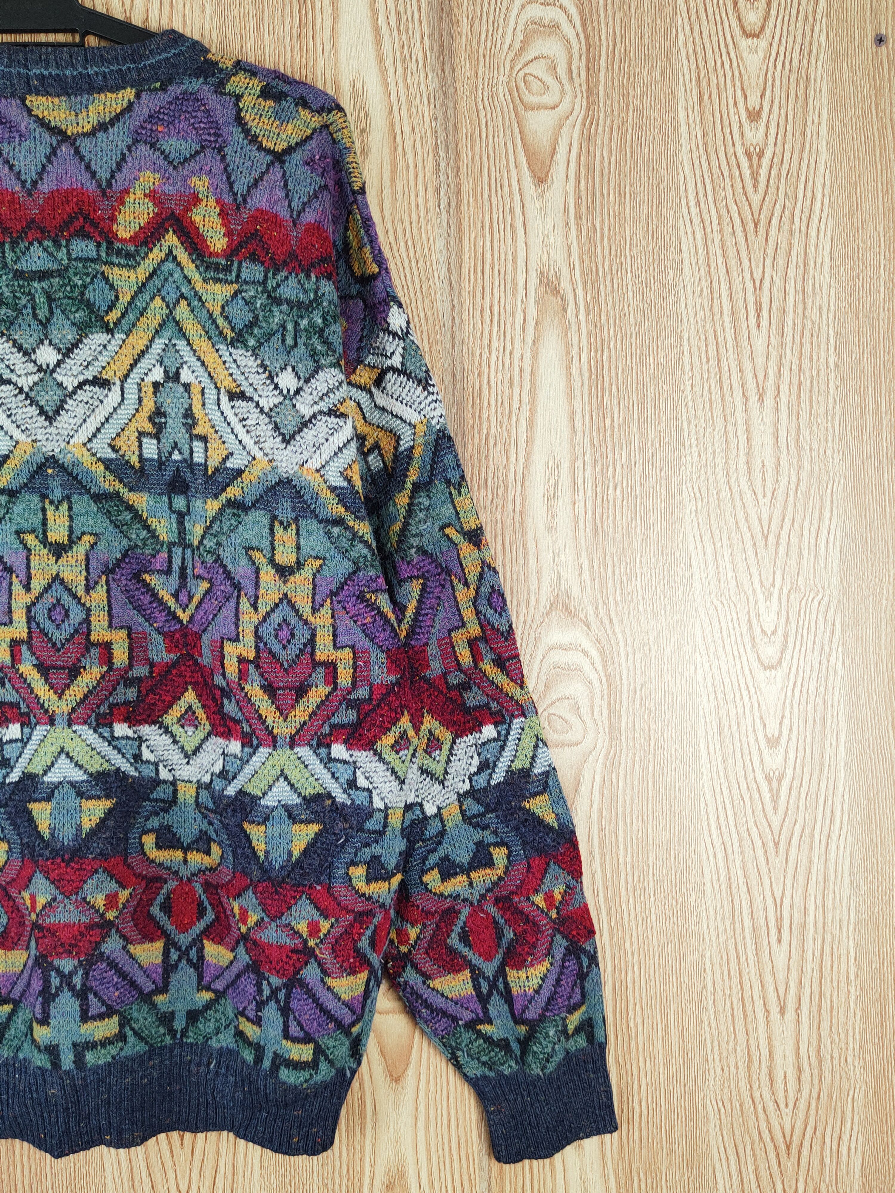 Japanese Brand College Mix Color art Knitwear Sweatshirts #W160 Size US L / EU 52-54 / 3 - 9 Thumbnail