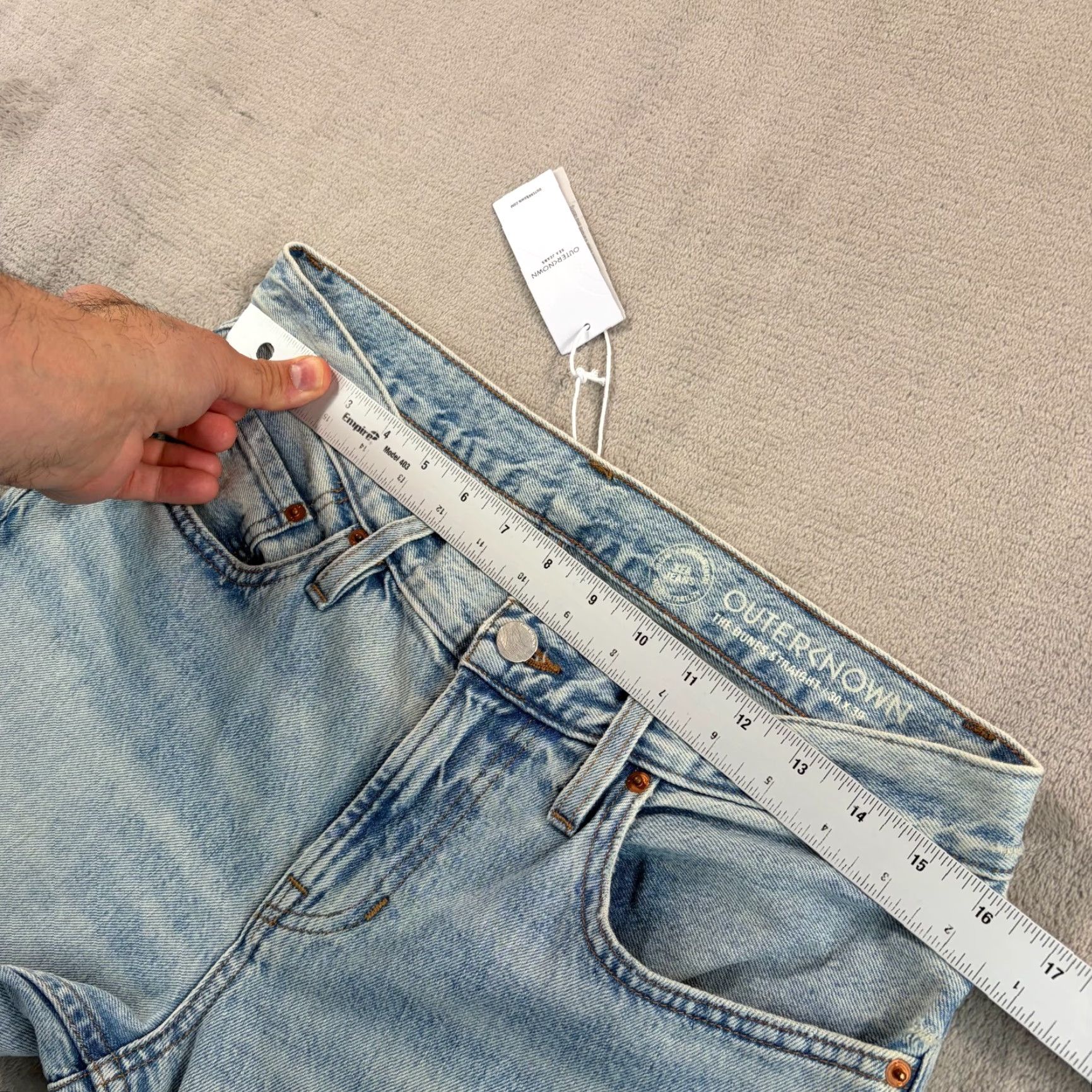 Outerknown Outerknown The Dunes Straight Jeans Bay Blue 30x30 Mens Regular Inseam 30 NWT 12.5 oz Denim 5-Pocket Solid Light Wash Denim Size US 30 / EU 46 - 7 Thumbnail