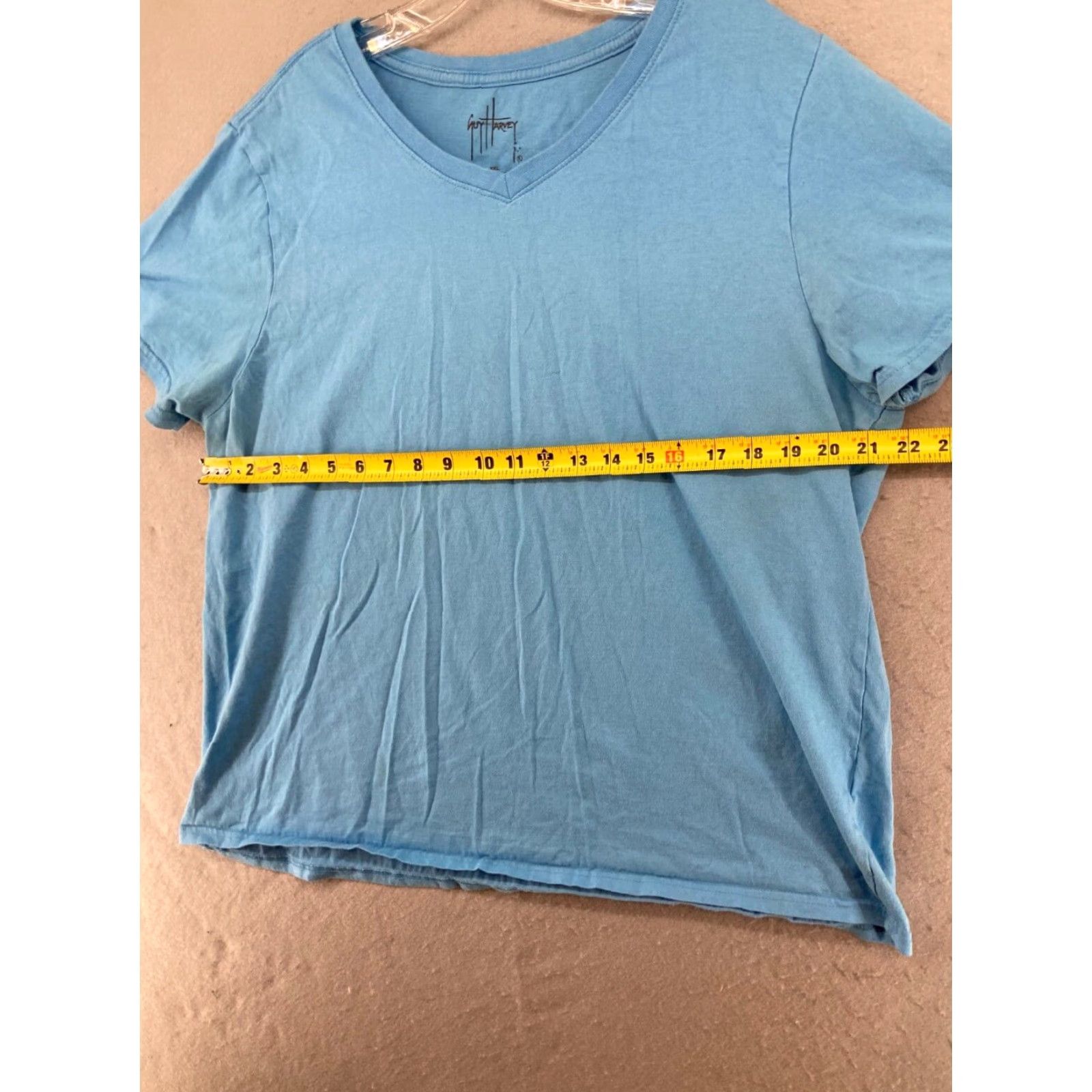 Guy Harvey Guy Harvey Shirt Womens 2XL Blue TShirt V-Neck Short Sleeve Cotton Blend Jersey Tropical Classic Size XXL / US 16-18 / IT 52-54 - 3 Thumbnail