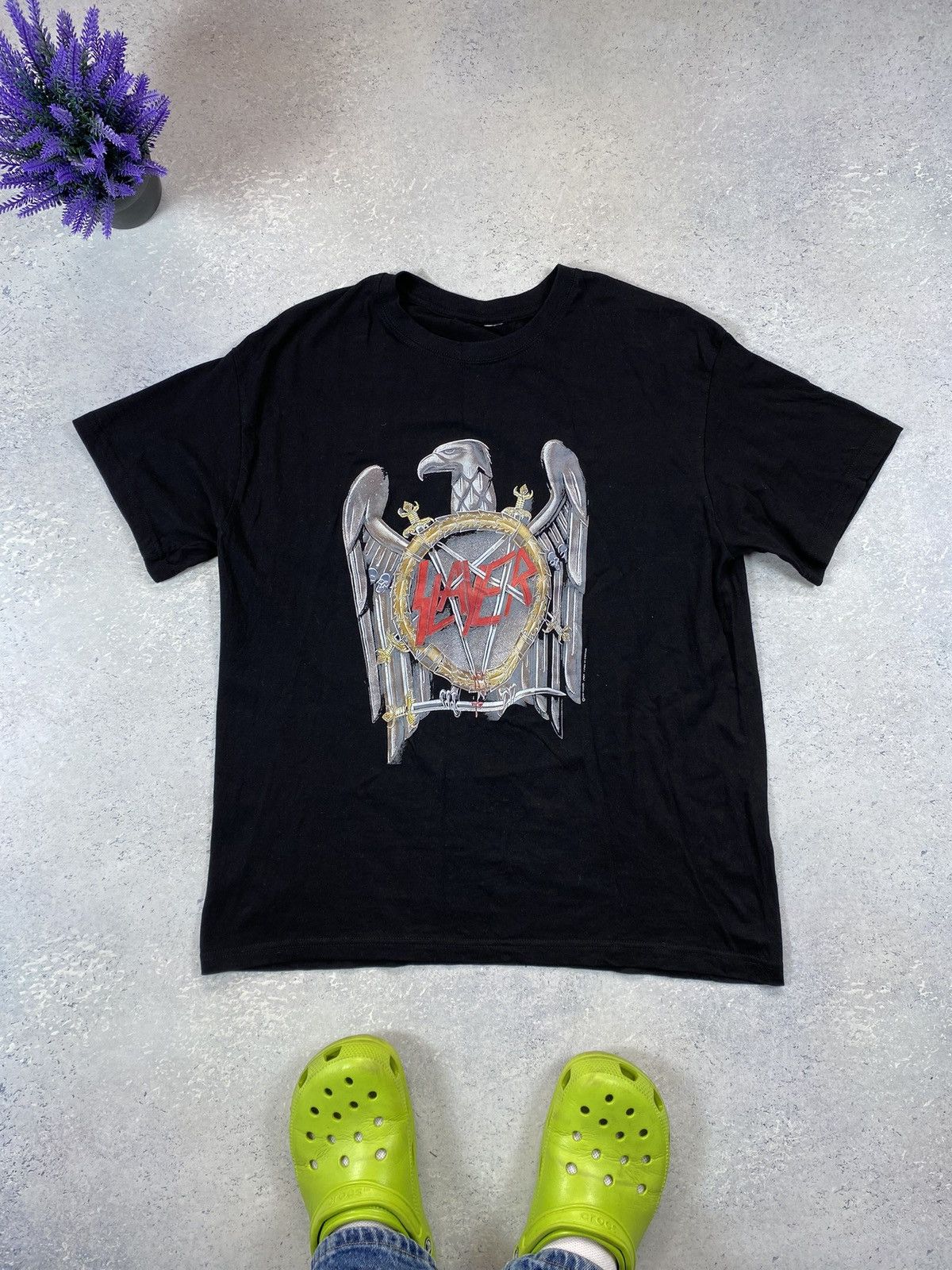 Band Tees Slayer Black T-shirt With Big Centre Logo Size Medium Size US M / EU 48-50 / 2 - 2 Thumbnail