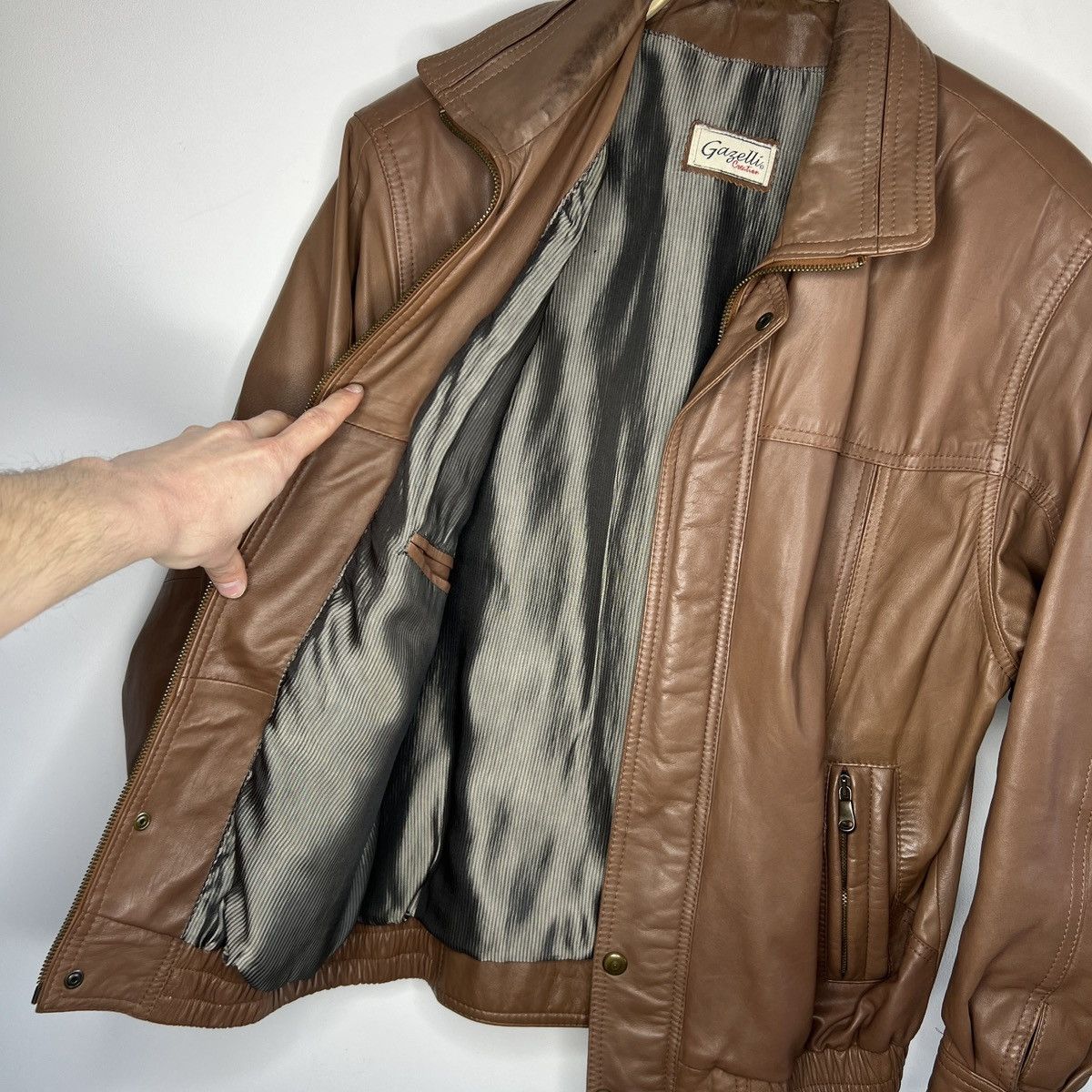 Leather × Vintage Vintage Brown Leather Motor Biker Jacket Trucker Genuine Size US M / EU 48-50 / 2 - 7 Thumbnail