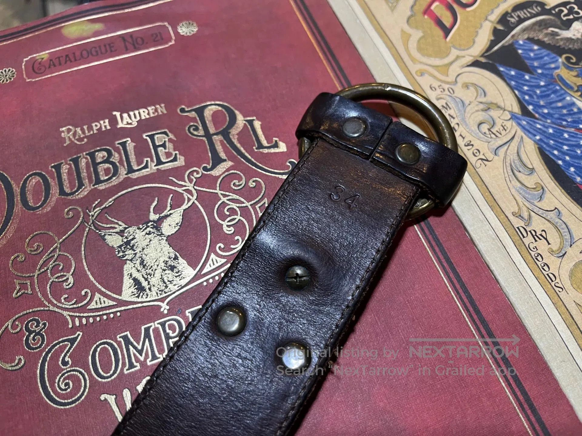 RRL Ralph Lauren vintage rrl leather belt by ralph lauren. Size ONE SIZE - 4 Thumbnail