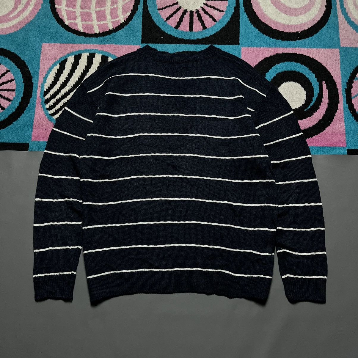 Japanese Brand × Vintage Knit Japanese Brand Jiwan by cha Stripe Size US XL / EU 56 / 4 - 2 Thumbnail