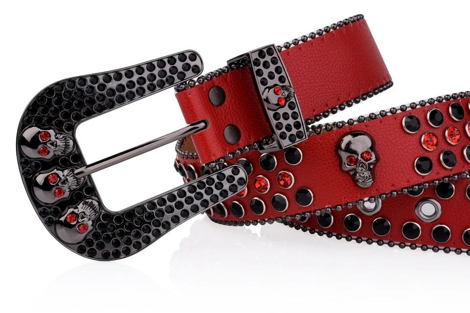 Japanese Brand × Vintage Skull rhinestone belt Size ONE SIZE - 1 Thumbnail