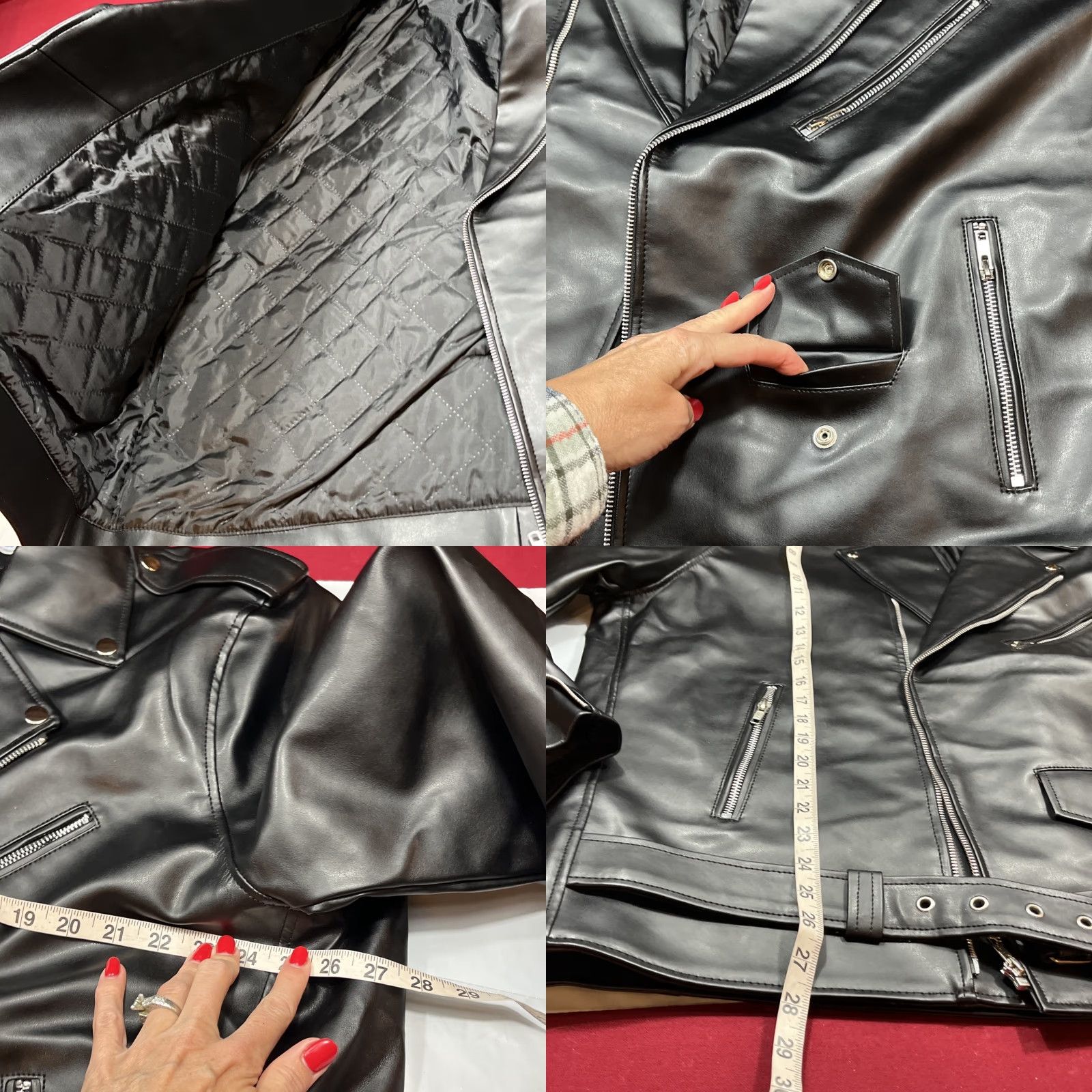 Vintage VINTAGE Motorcycle Jacket Mens 2XL Black Faux Leather Moto Biker Zip Pockets FADCLOSET Size US XXL / EU 58 / 5 - 9 Thumbnail
