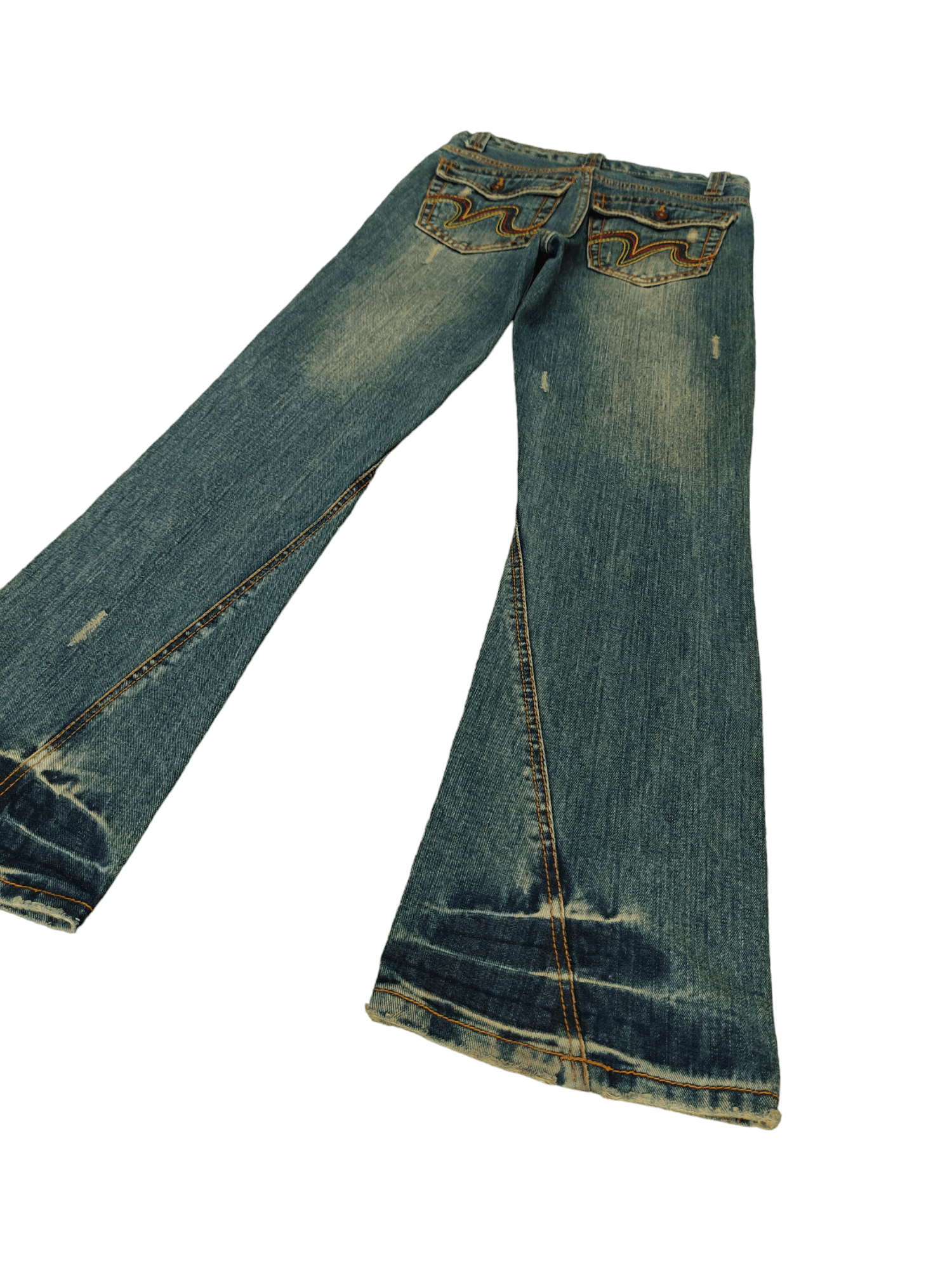 If Six Was Nine Flare Jeans Nylaus Distress Embroidered Denim Bootcut Mudmax Size US 30 / EU 46 - 11 Thumbnail