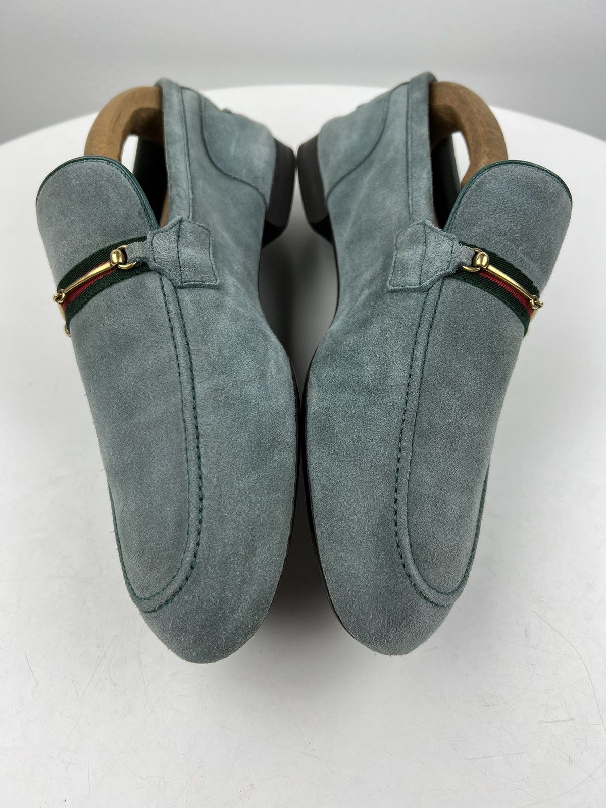 Gucci GUCCI Loafers Suede Slip Ons Shoes HORSEBIT Web Stripe Blue Size US 9.5 / EU 42-43 - 11 Thumbnail