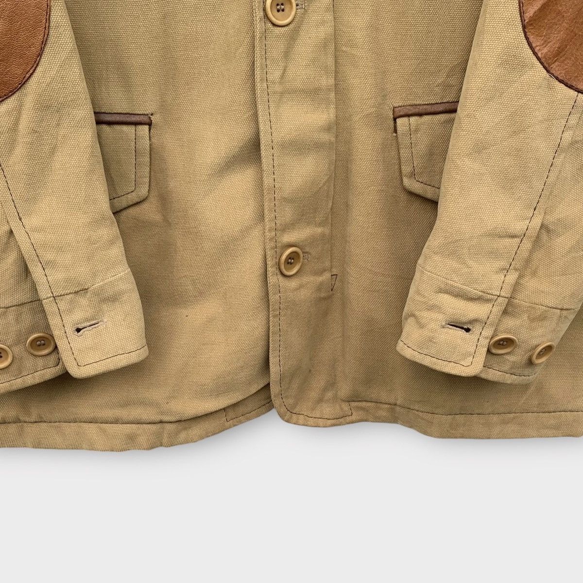 Gimo's VINTAGE GIMOS MENSWEAR CANVAS CHORE JACKET + PELLE LEATHER Size US M / EU 48-50 / 2 - 7 Thumbnail