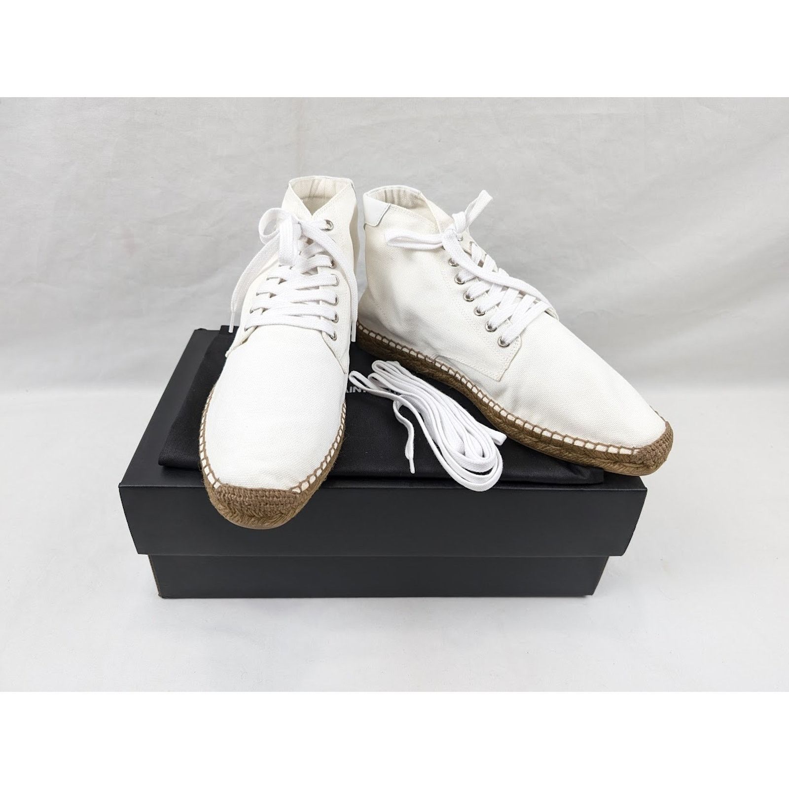 Saint Laurent Paris o1rshd1 Damon High-Top Sneakers in Off-White/Blanc Opti Size US 12 / EU 45 - 20 Thumbnail