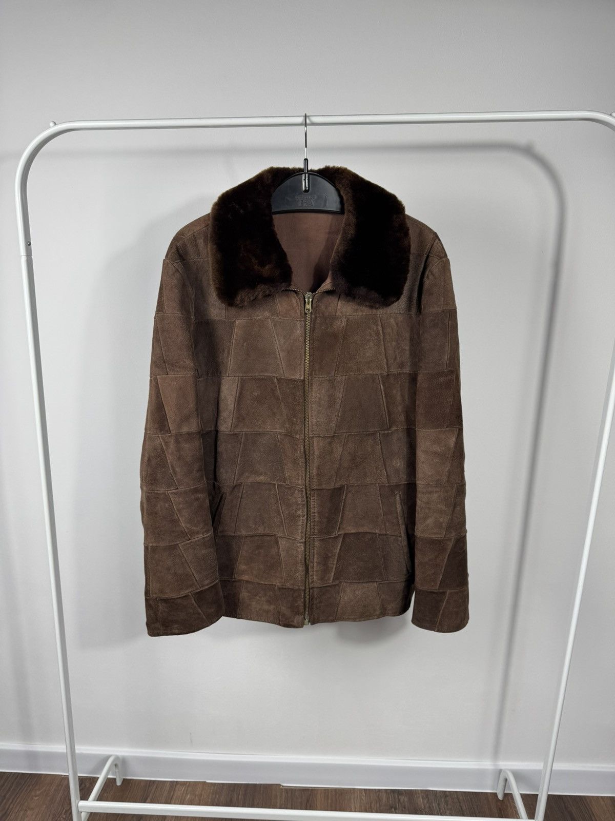 Other Vintage Brown Patchwork Leather Jacket Shearling Collar Zip Size US XL / EU 56 / 4 - 1 Thumbnail