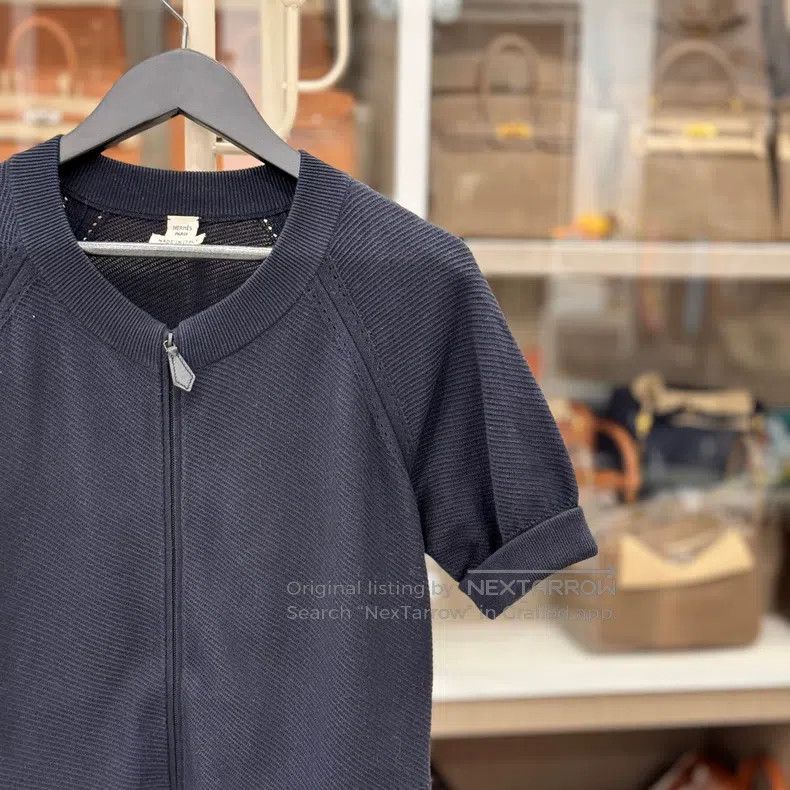 Hermes Hermes Blue Autumn and Winter Short Sleeve Sweater Size XS / US 0-2 / IT 36-38 - 3 Thumbnail
