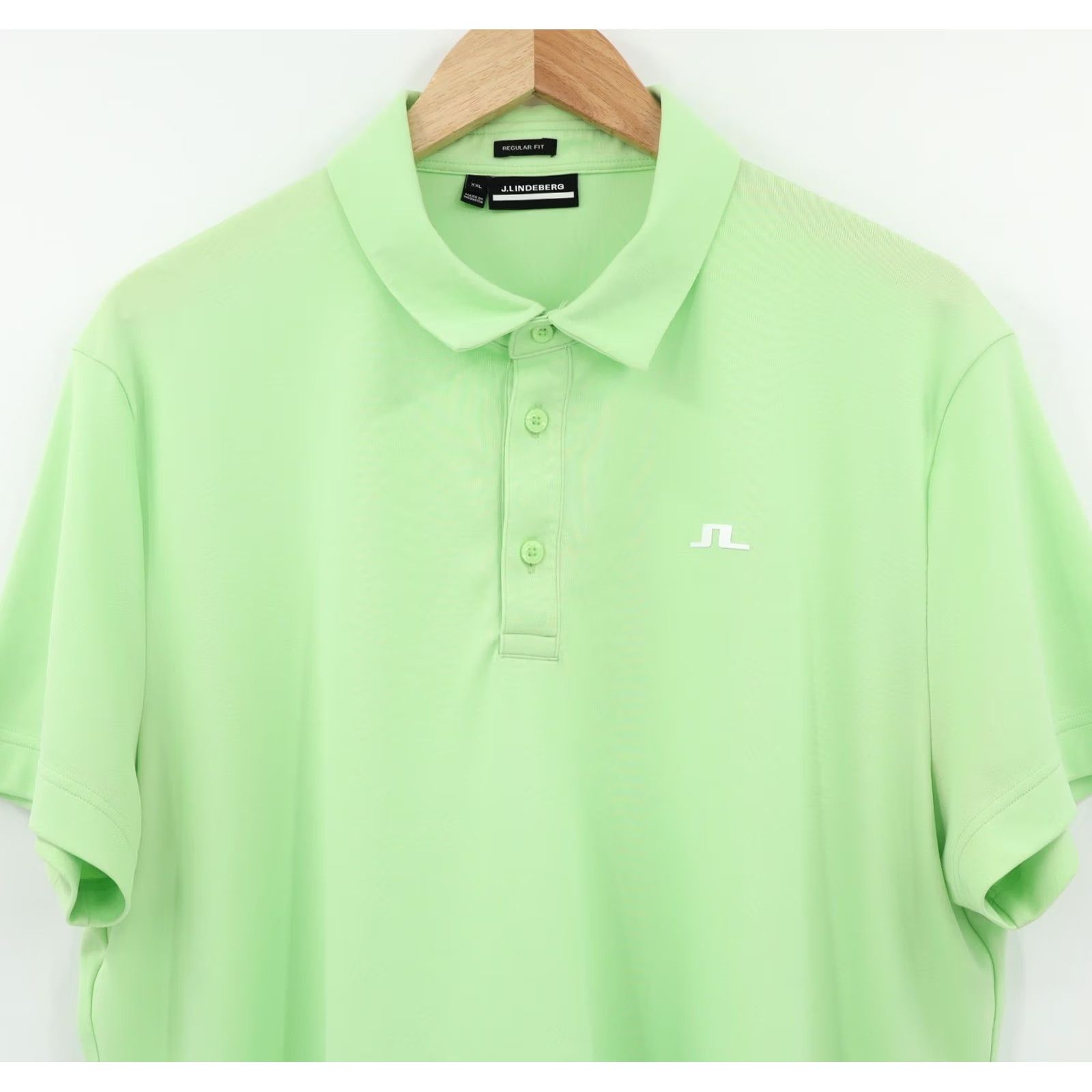 J.Lindeberg J. Lindenberg Polo Shirt Mens Lime Green 2XL Short Sleeve Button Collar Golf Casual Travel Regular Fit Powder Green Regular 2XL Men’s Polo Size US XXL / EU 58 / 5 - 3 Thumbnail