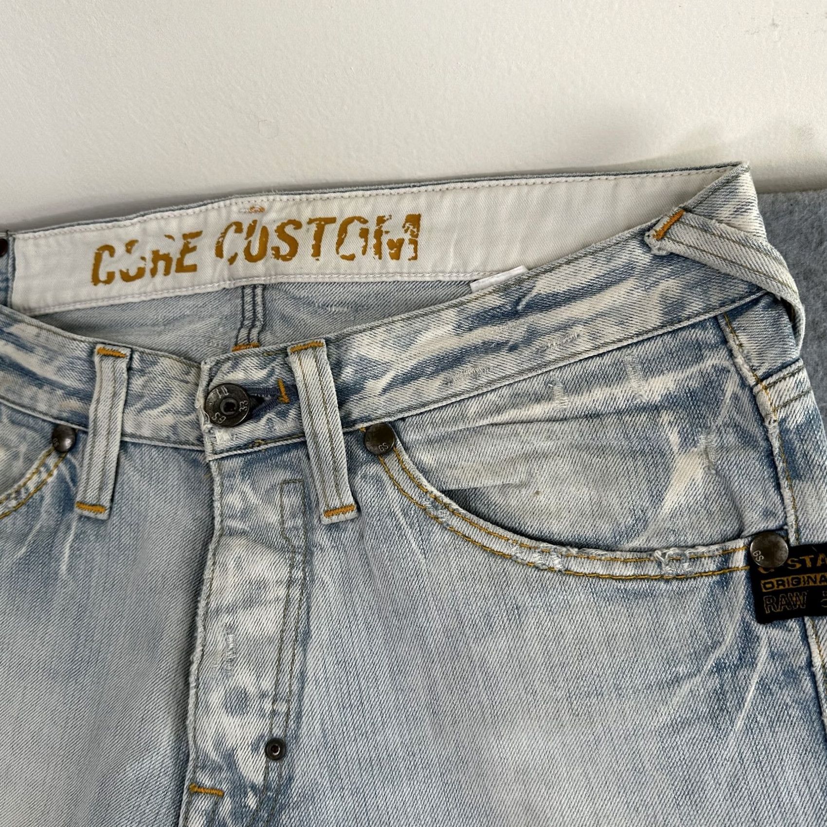G-Star G-Star RAW Jeans Mens 32x36 Light Wash Straight Leg Core Custom Denim Distressed Jeans Size US 32 / EU 48 - 3 Thumbnail