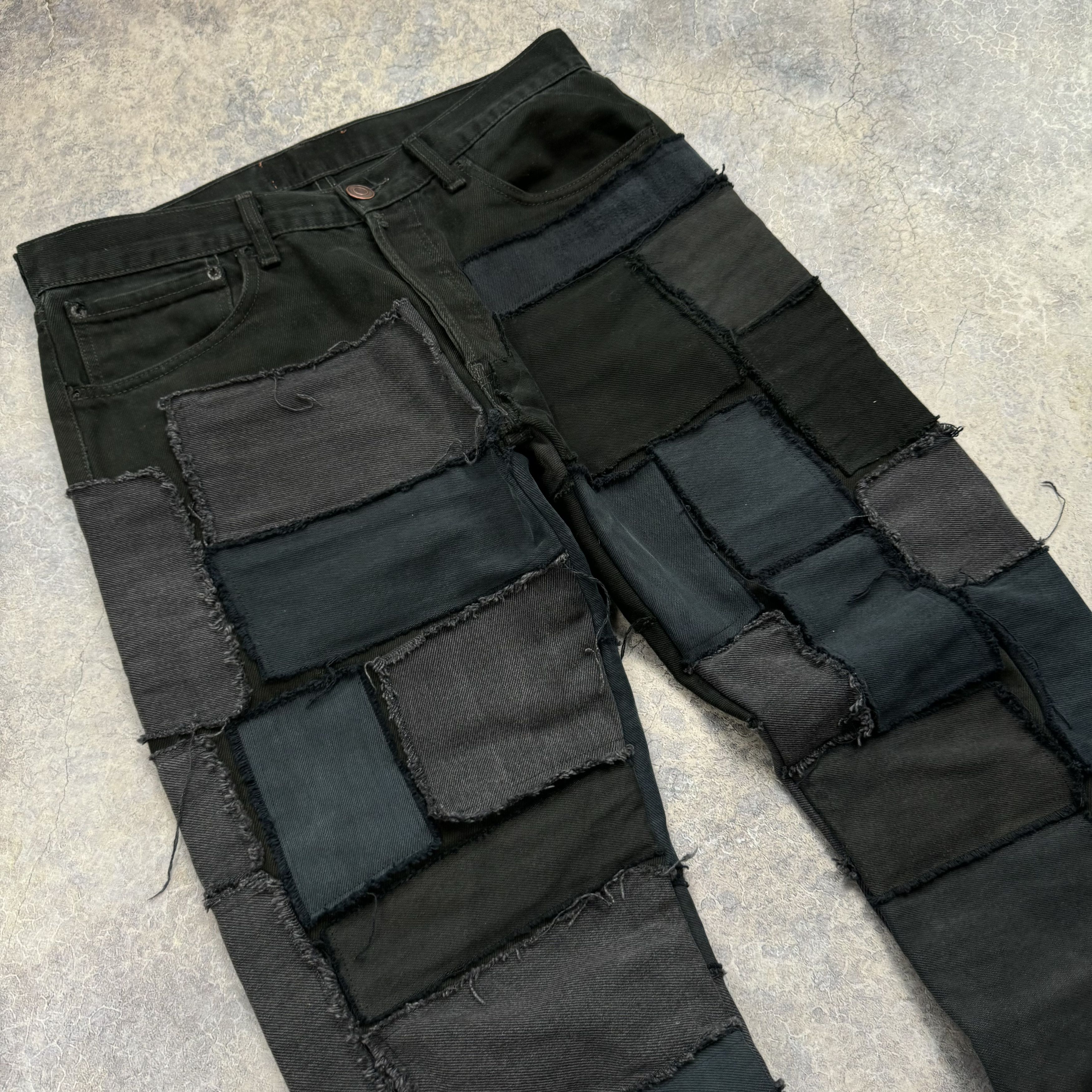 Levi's VINTAGE LEVIS PATCHWORK DISTRESSED BLACK JEANS - SIZE 32x32 Size US 32 / EU 48 - 4 Thumbnail