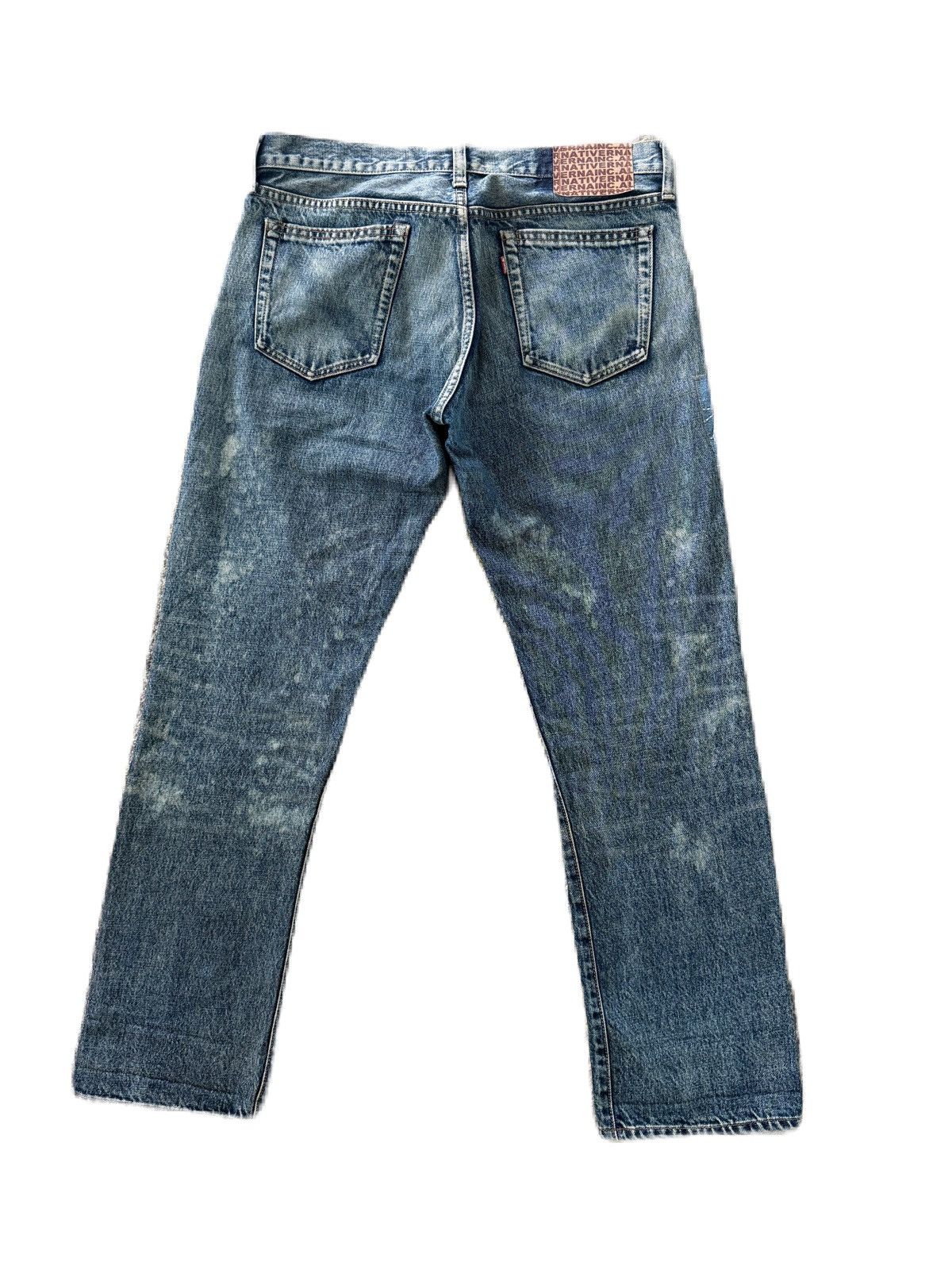 If Six Was Nine Japan Brand RNA Denim Distress Custom Patch Sashiko Style Size US 33 - 6 Thumbnail