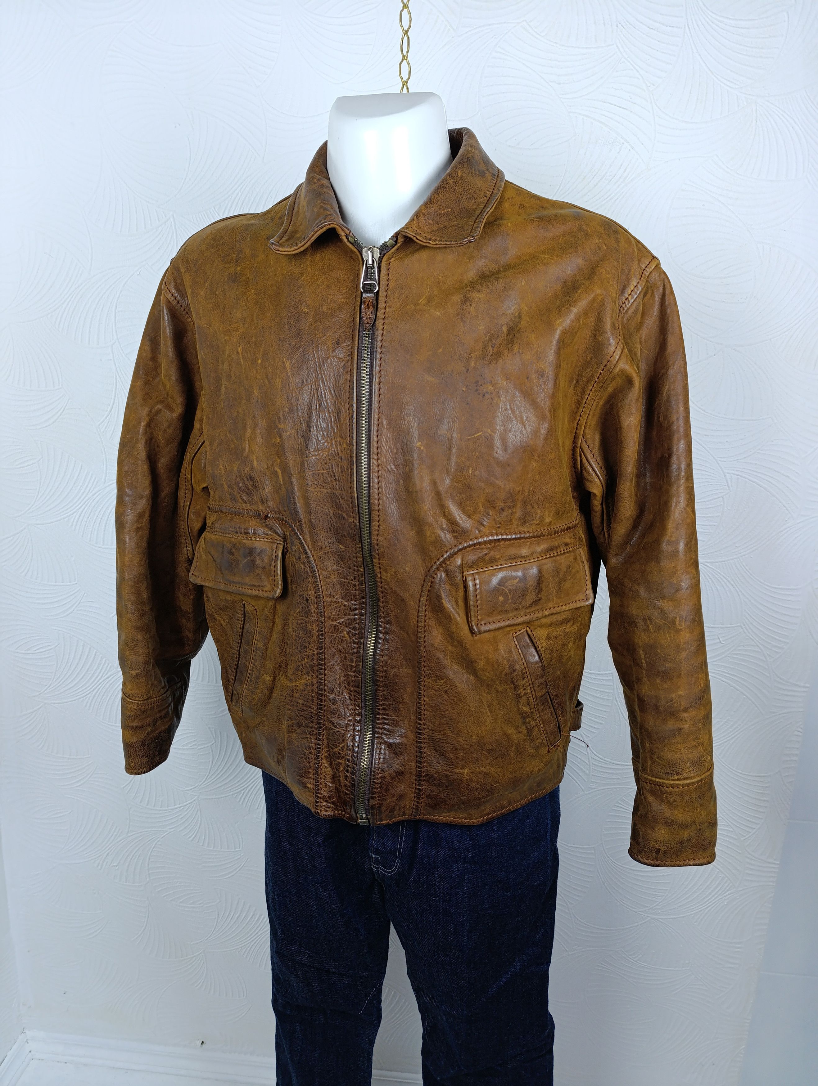 Vera Pelle CONQUET VERA PELLE VINTAGE LEATHER MENS FLYING JACKET Size US M / EU 48-50 / 2 - 3 Thumbnail