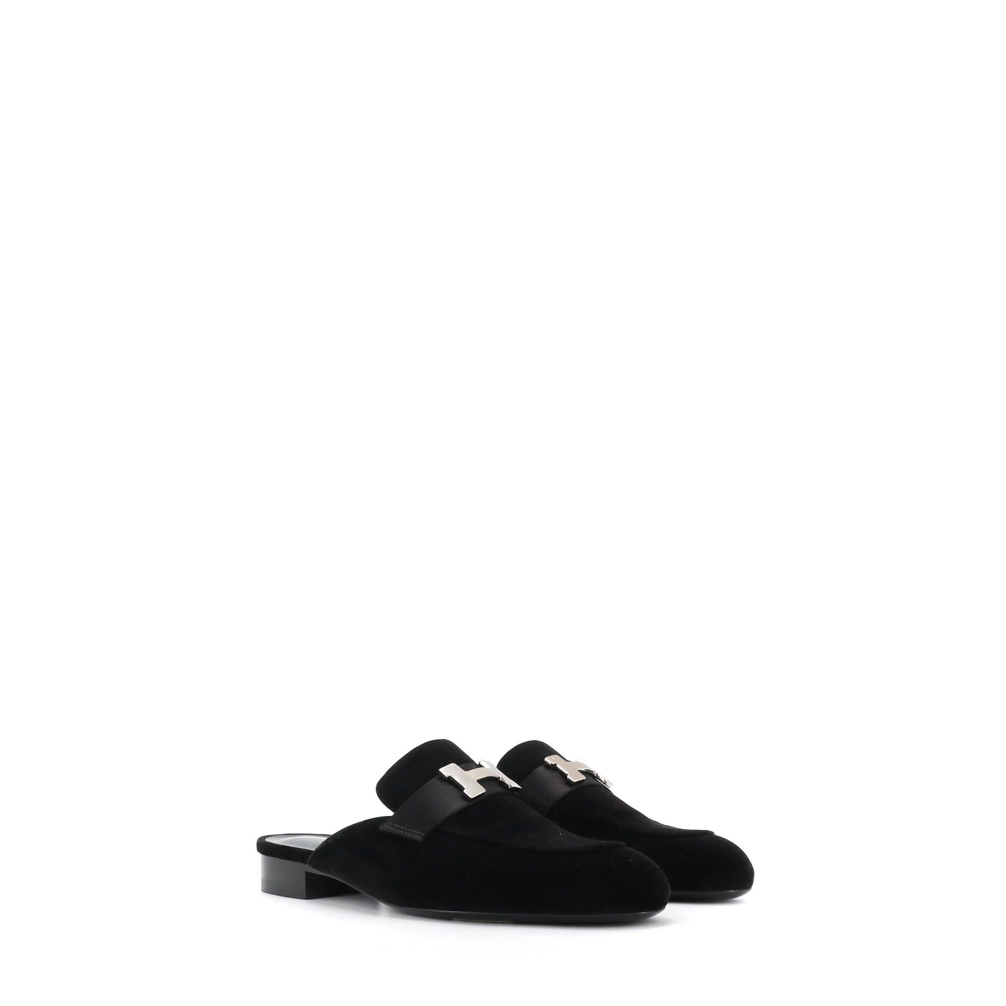 Hermes HERMÈS - Trocadéro Hermès mules in black velvet (T36) Size US 5 / IT 35 - 1 Thumbnail