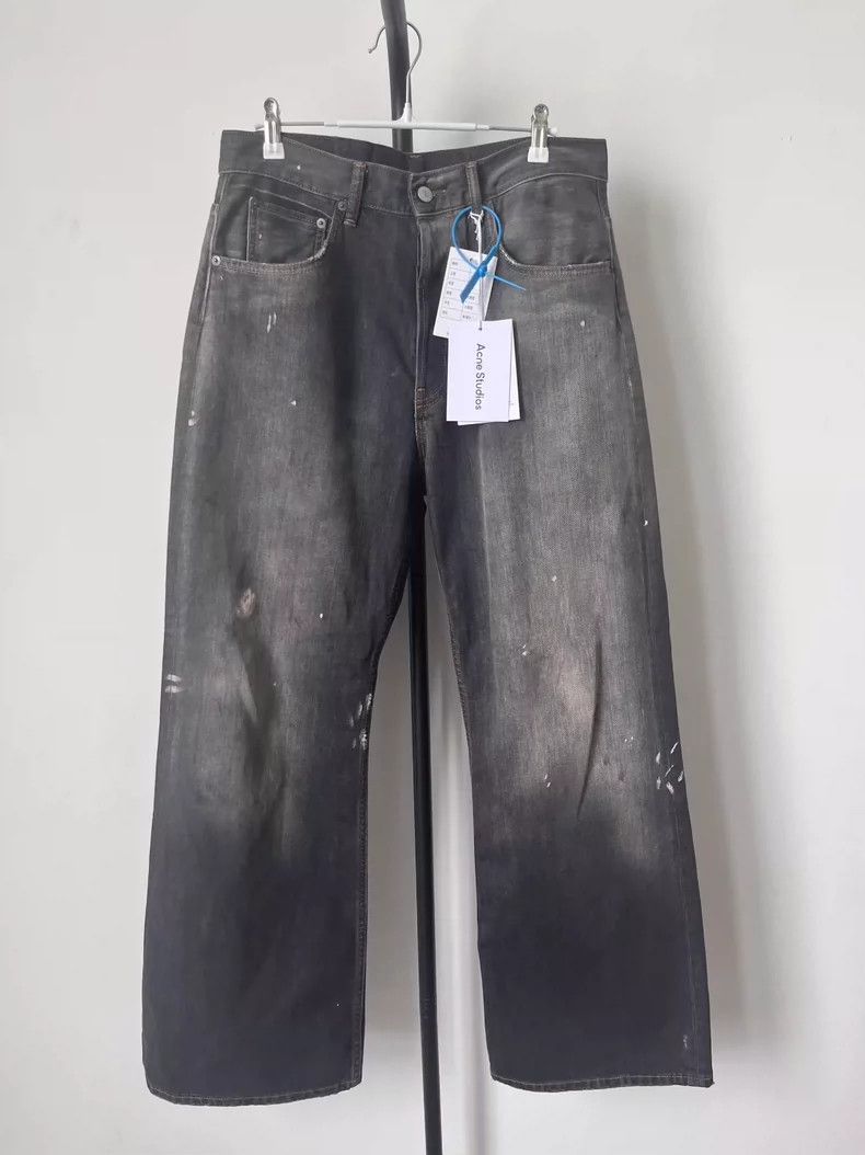 Acne Studios Acne Studios Black washed low-waisted wide-leg jeans Size US 30 / EU 46 - 1 Thumbnail