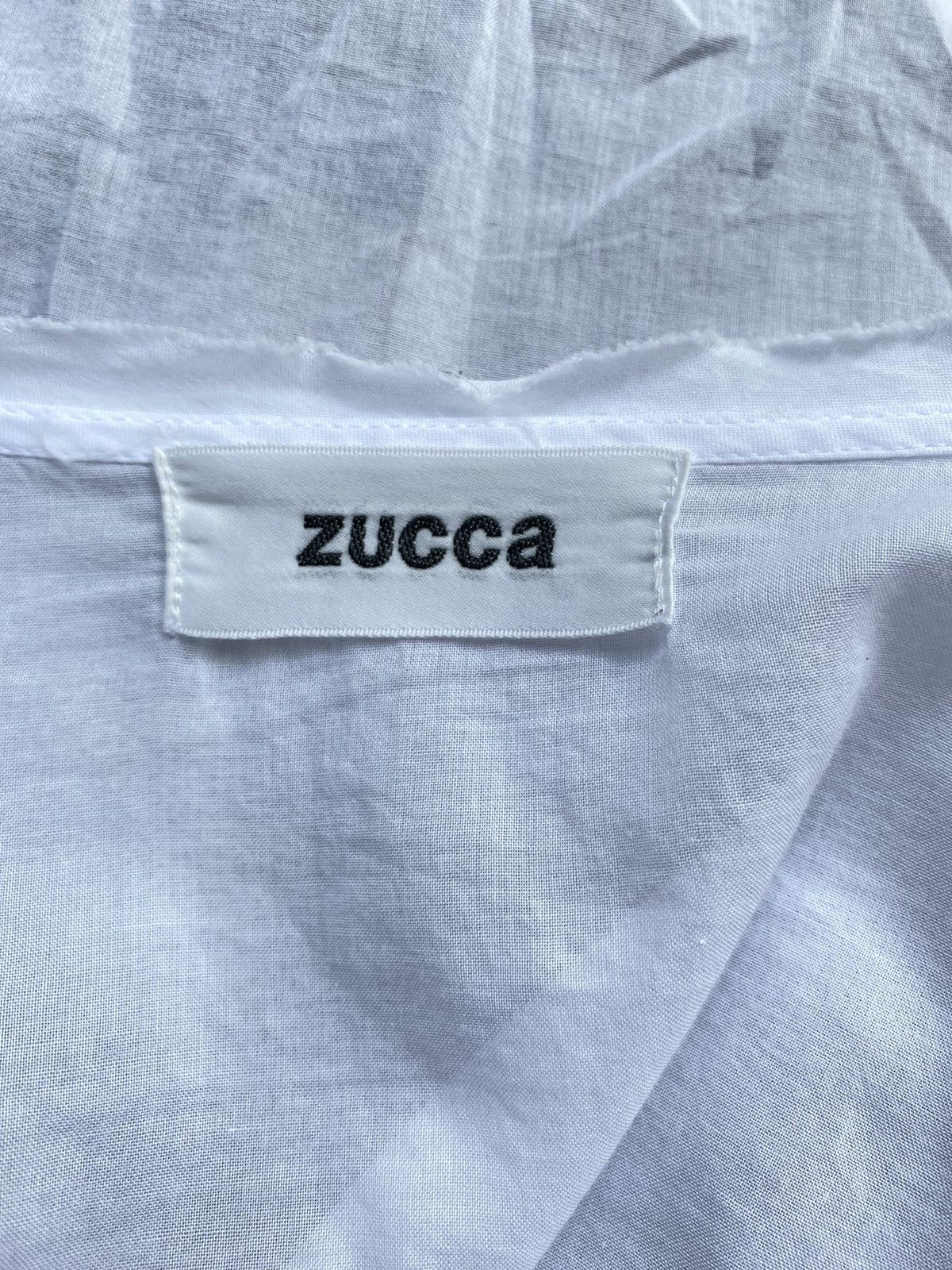 Zucca ZUCCA White pleated V-neck shirt Size M / US 6-8 / IT 42-44 - 3 Thumbnail