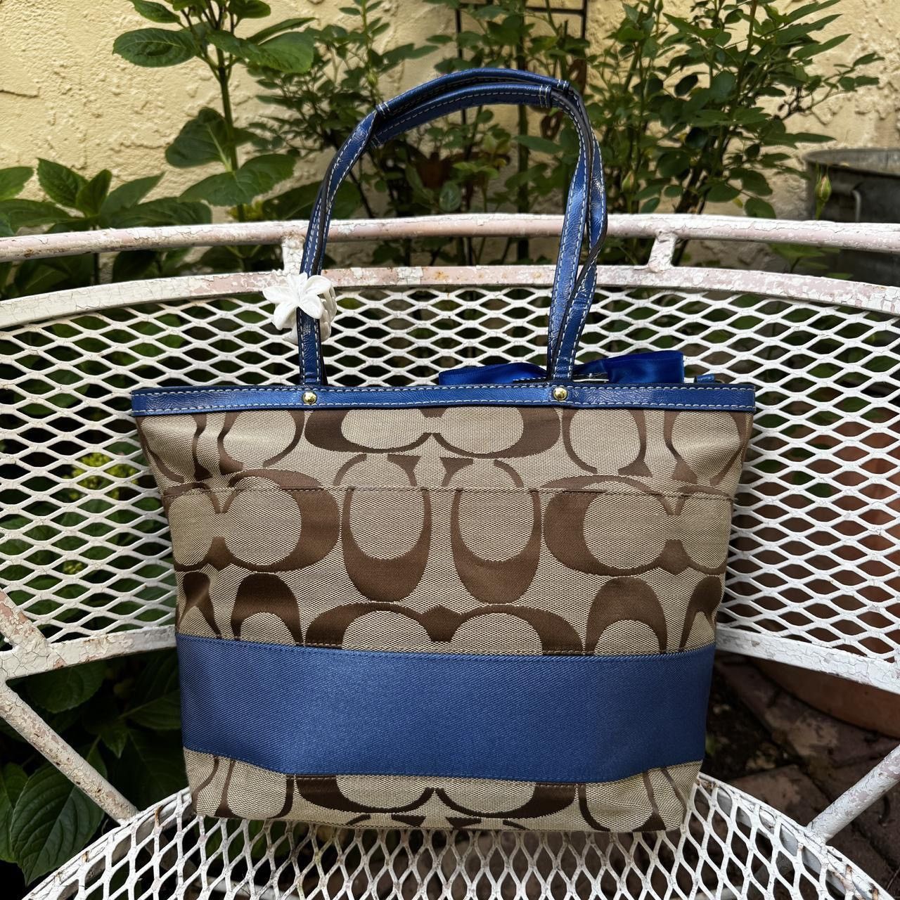 Coach Y2K Coach Blue & Brown Monogramed Mini Tote Size ONE SIZE - 2 Thumbnail