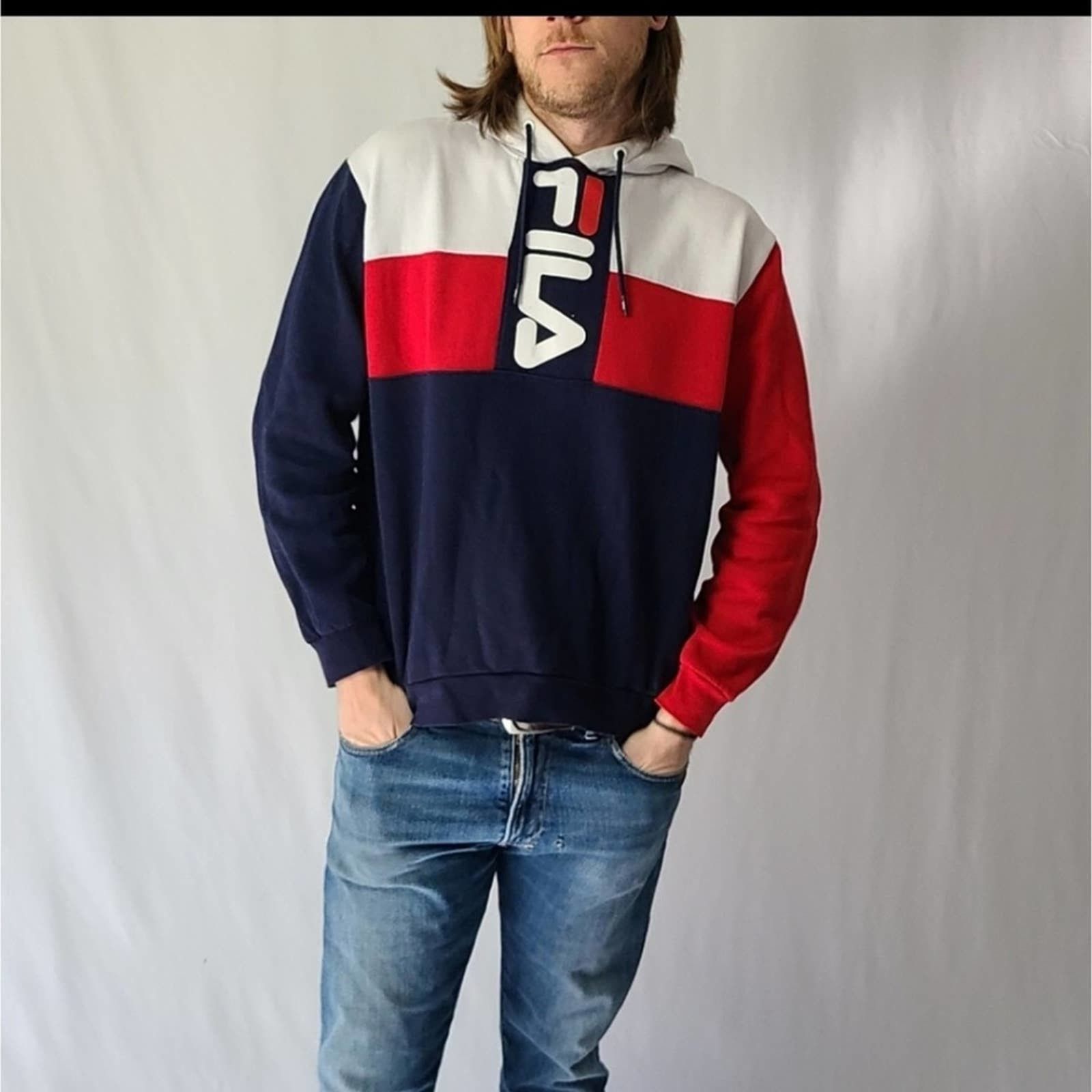 Fila expedition hotsell colorblock hoodie sweatshirt