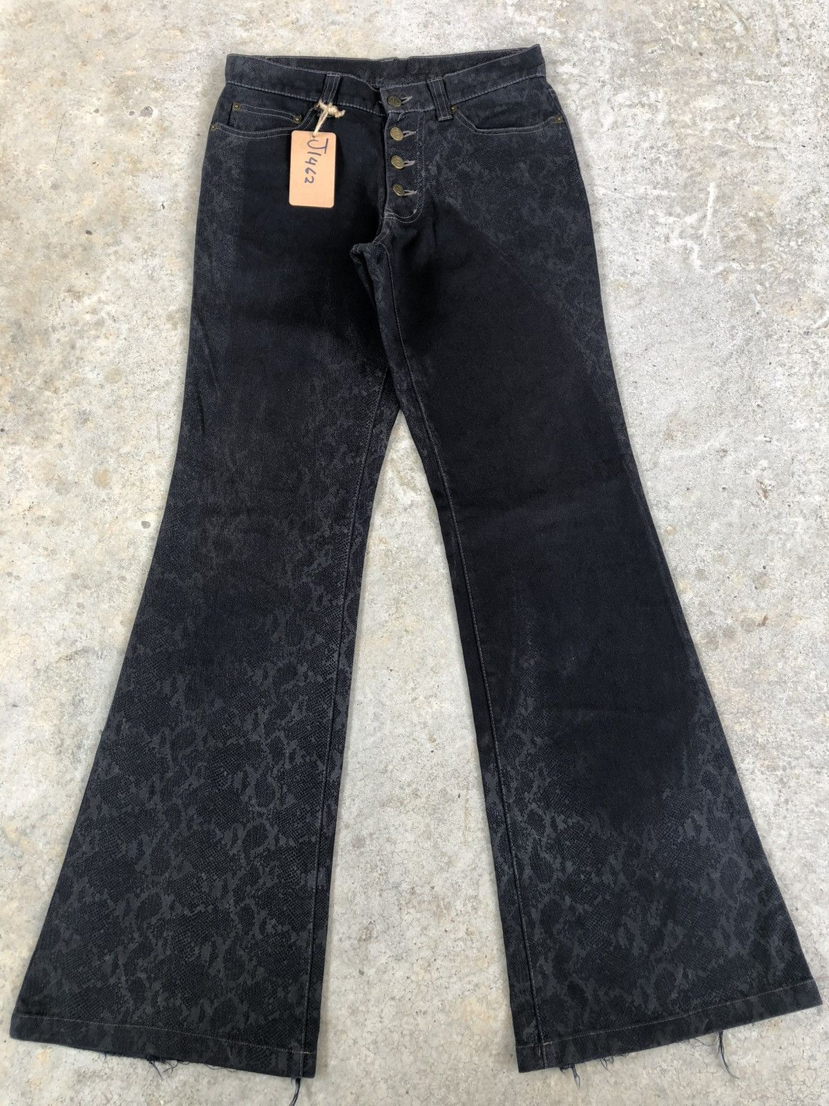 Tornado Mart Tornado Mart Flared Jeans Snake Skin Wax Jeans Size US 29 - 1 Thumbnail