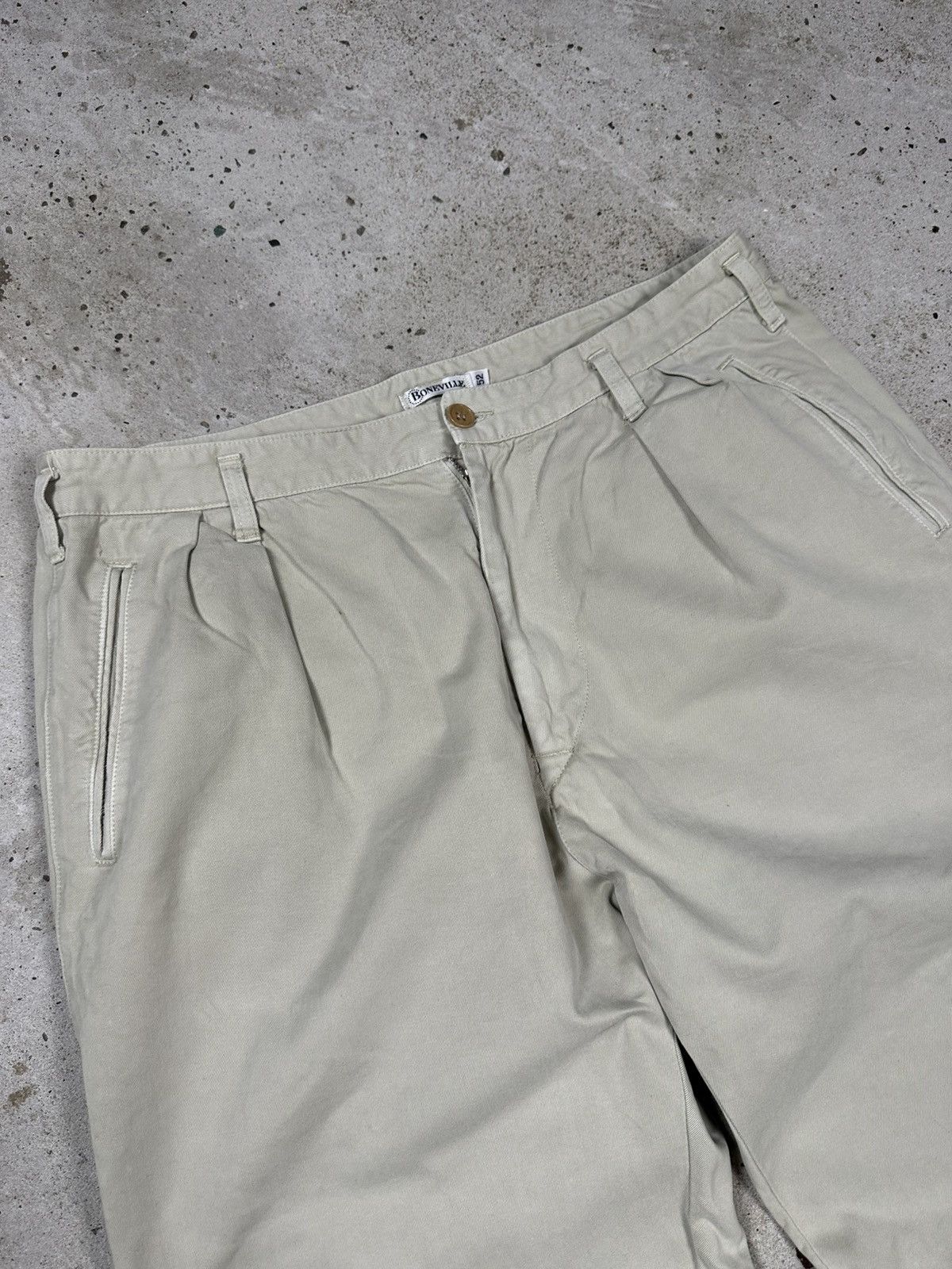 Boneville Vintage 90s Boneville Massimo Osti Wide Pleated Baggy Chino Size US 31 - 8 Thumbnail