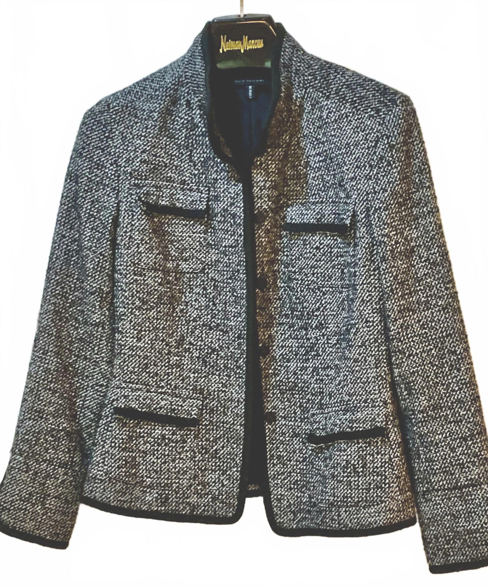 Neiman Marcus Elie Tahari/ Bergdoff Goodman Black and White Tweed Jacket M Size M / US 6-8 / IT 42-44 - 1 Thumbnail