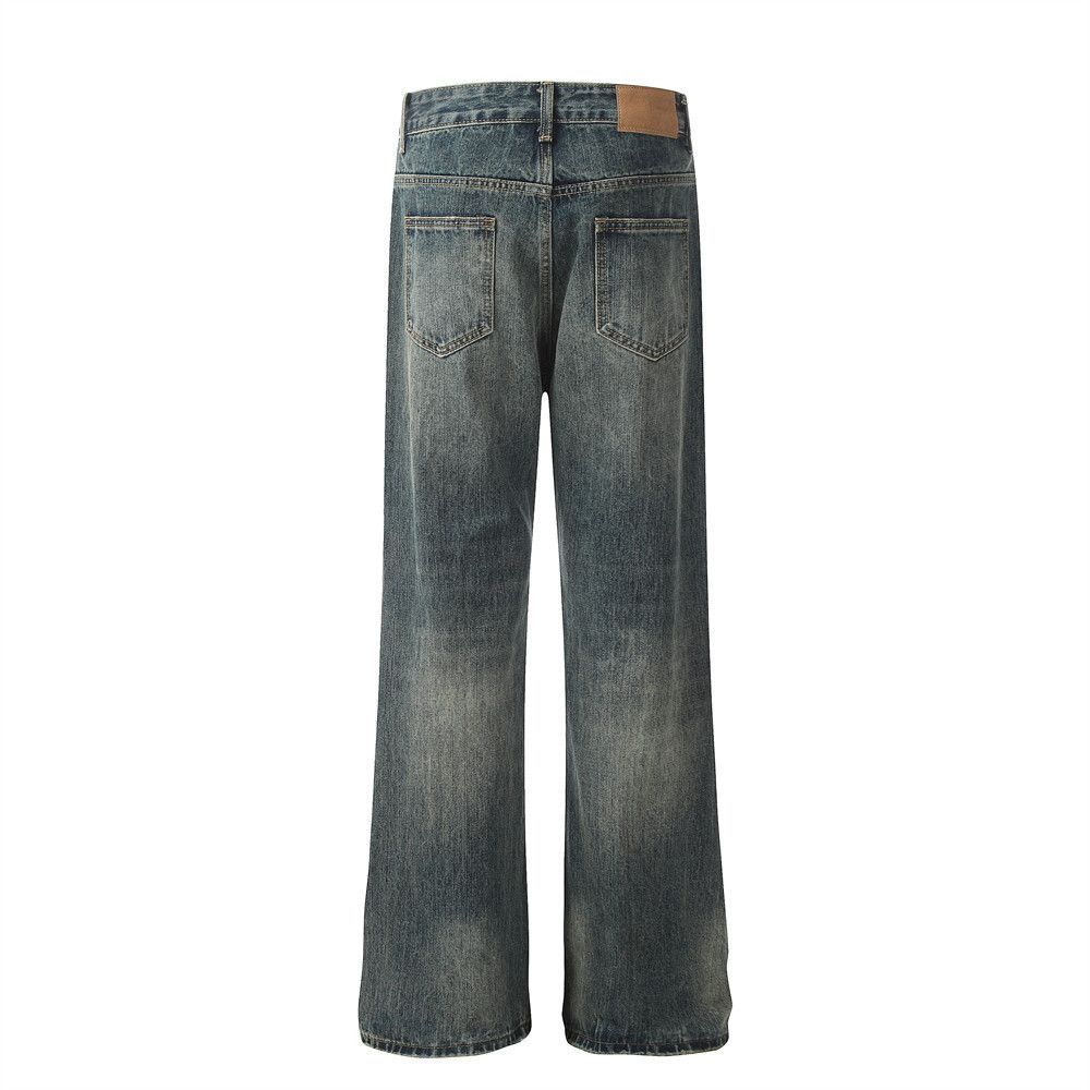 Jean Men's high street fashion punk distressed washed jeans Size US 32 / EU 48 - 2 Thumbnail