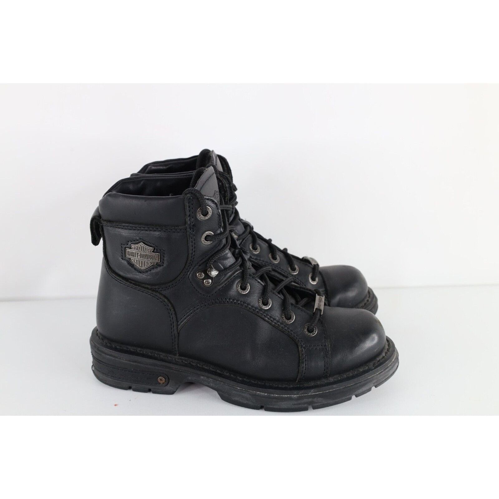 Harley Davidson × Vintage Vintage 90s Harley Davidson Spell Out Leather Boots Size US 7.5 / IT 37.5 - 5 Thumbnail