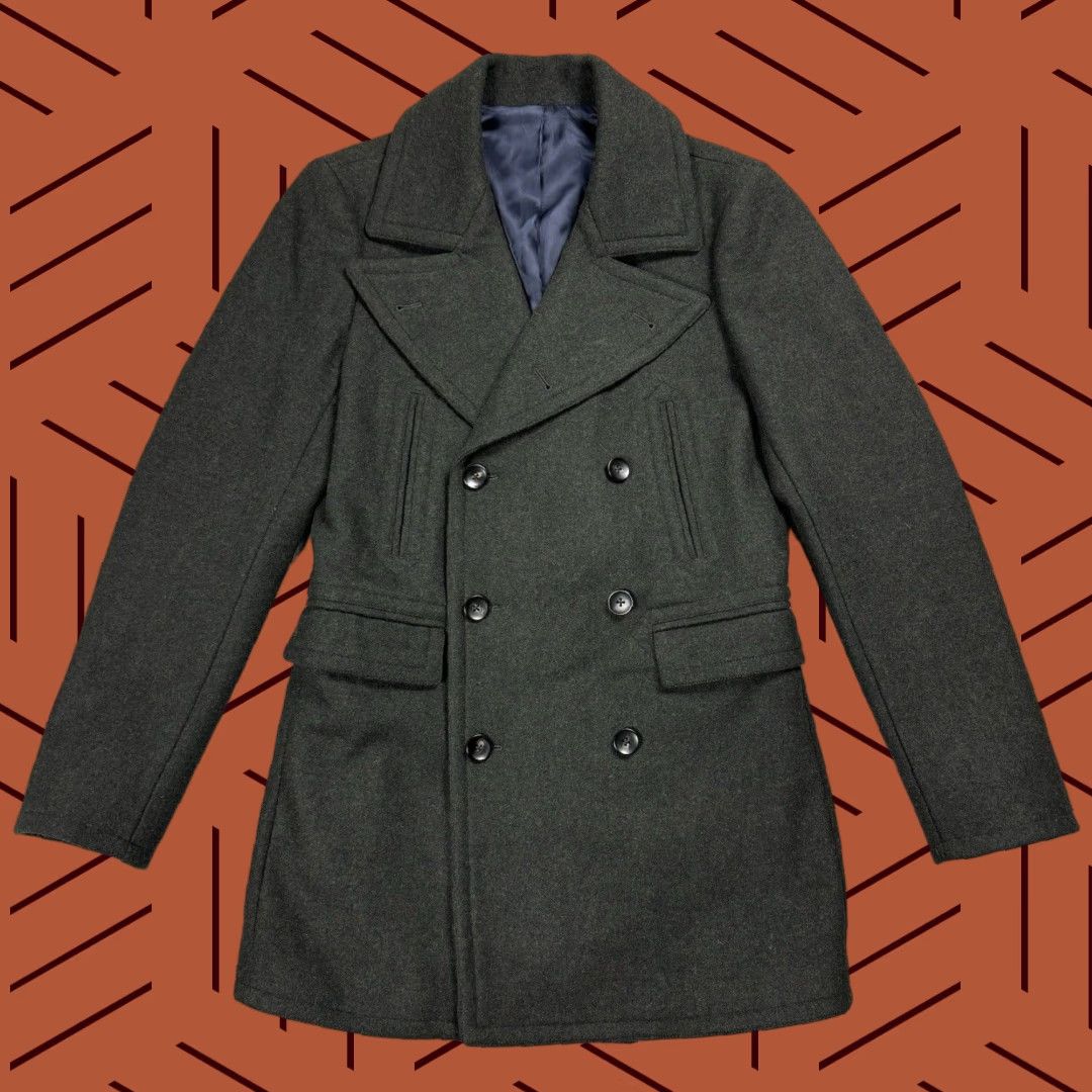 Suitsupply SUITSUPPLY PEACOAT PHOENIX Dark Green Wool Coat US 36 Regular Mens Classic Business Size 36R - 1 Thumbnail