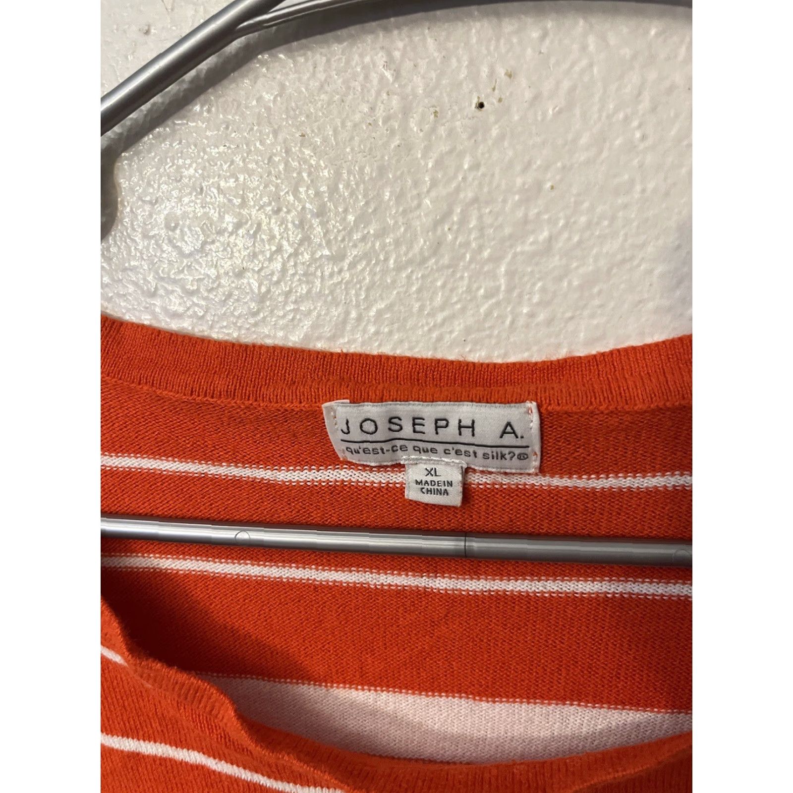 Vintage Joseph A. Women's Top Orange Striped With Gold Button Accents SIZE XL Size XL / US 12-14 / IT 48-50 - 2 Thumbnail
